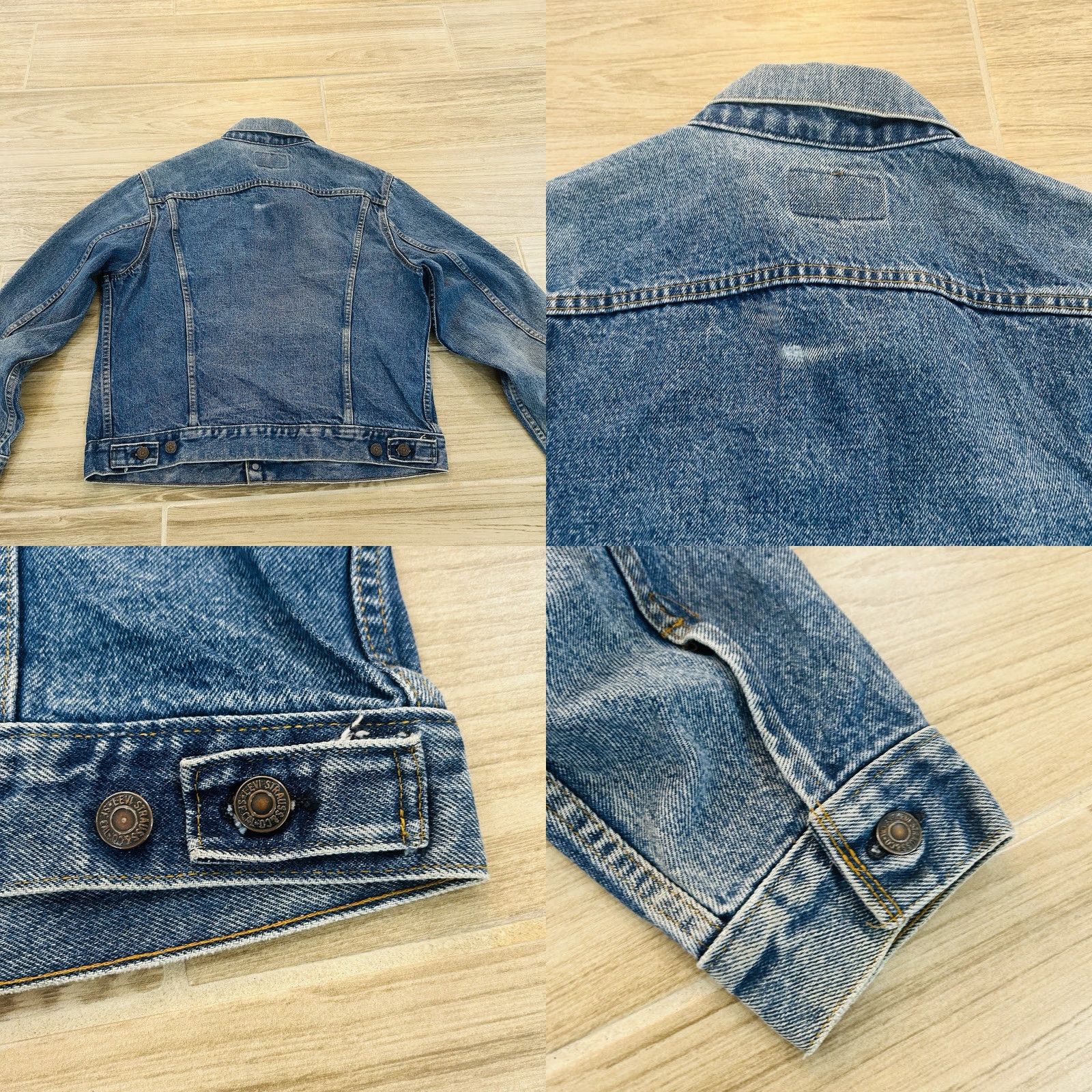 VINTAGE Levi's Denim Blue Jean TRUCKER Jacket MENS 44 Made In USA 70506-0216