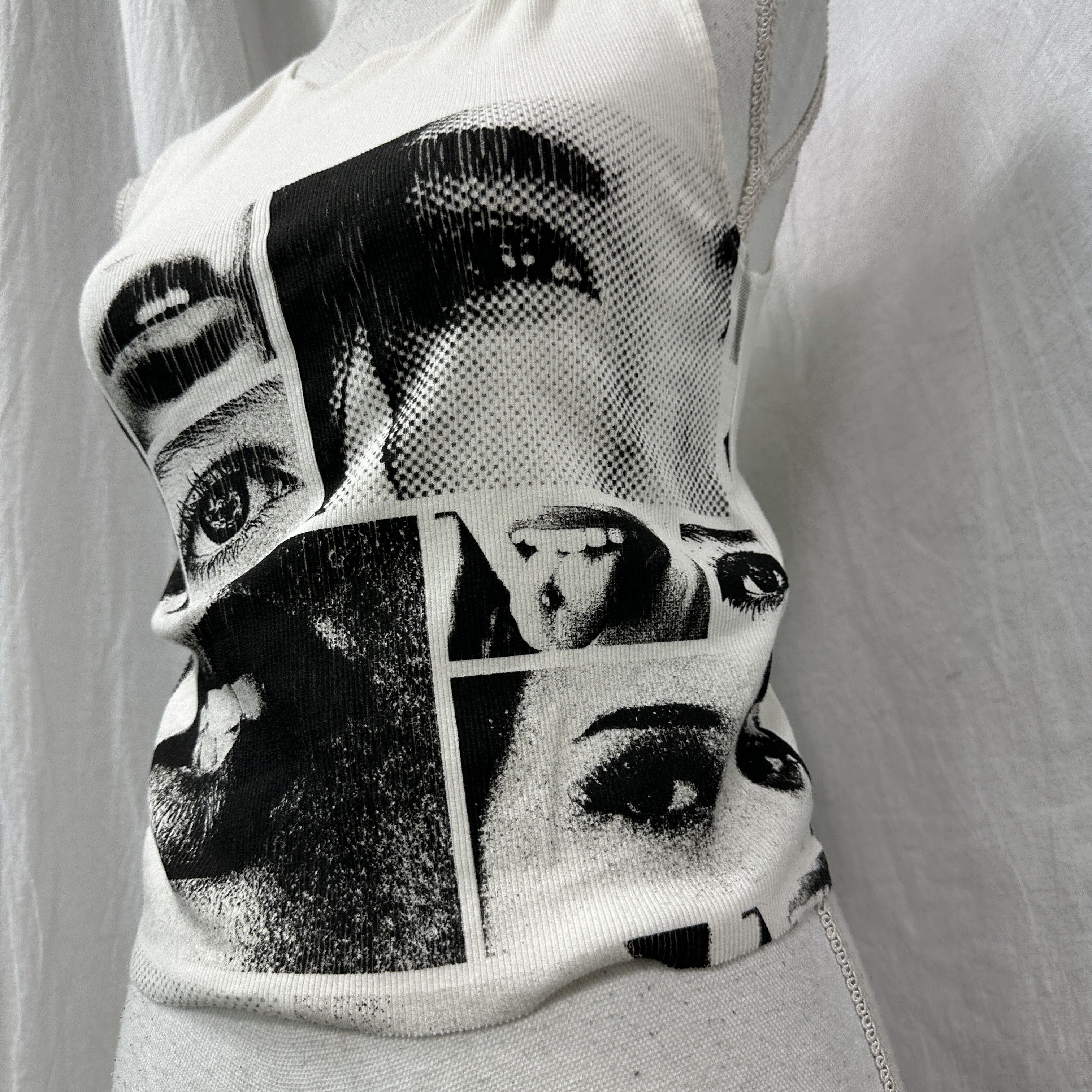 C&A Vintage Casual Streetwear Hip Hop Ribbed Graphic Top Y2K Size M / US 6-8 / IT 42-44 - 6 Thumbnail