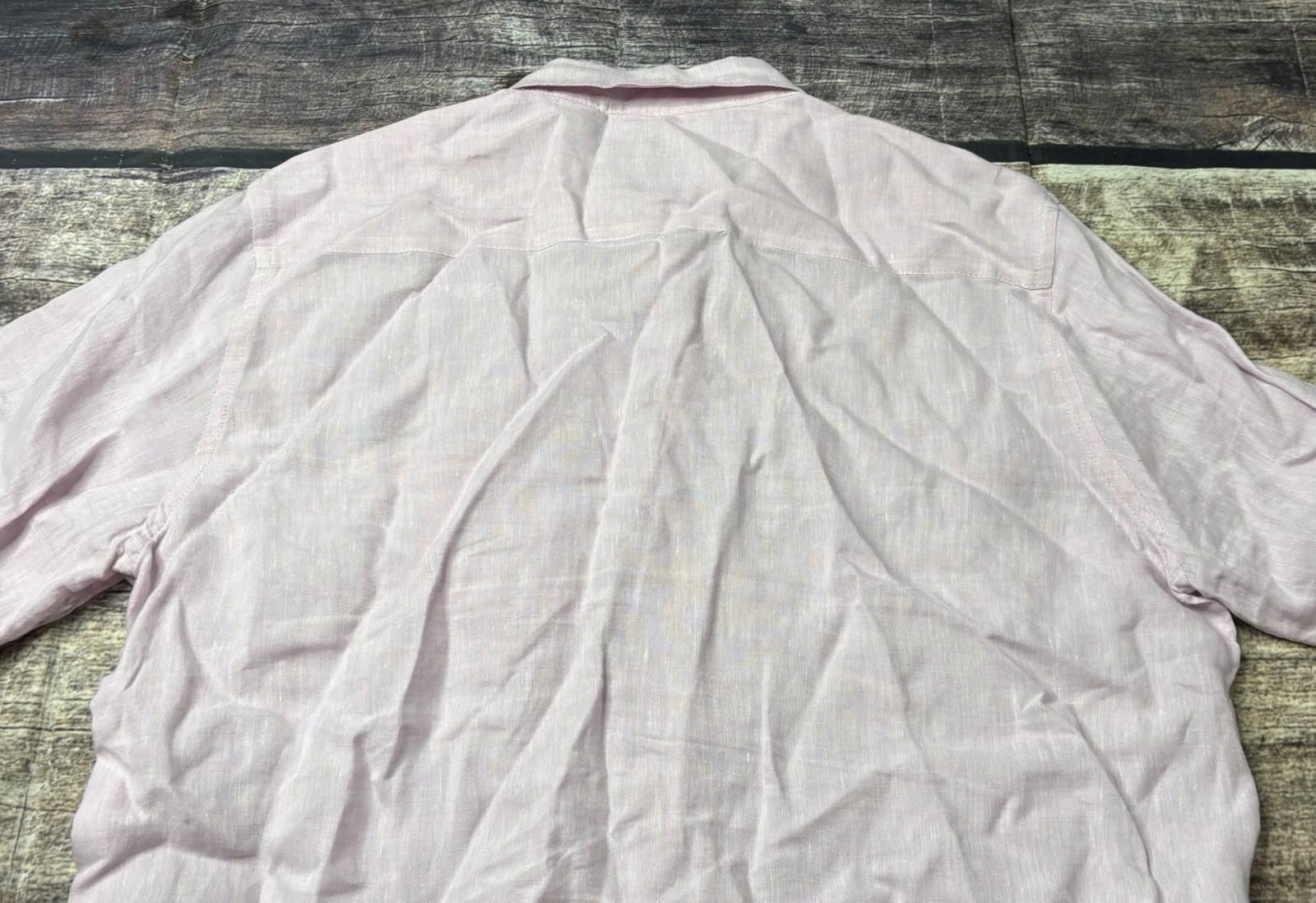 Saks Fifth Avenue Saks Fifth Avenue Shirt Mens XL 100% Linen Light Pink Pocket Size US XL / EU 56 / 4 - 7 Thumbnail