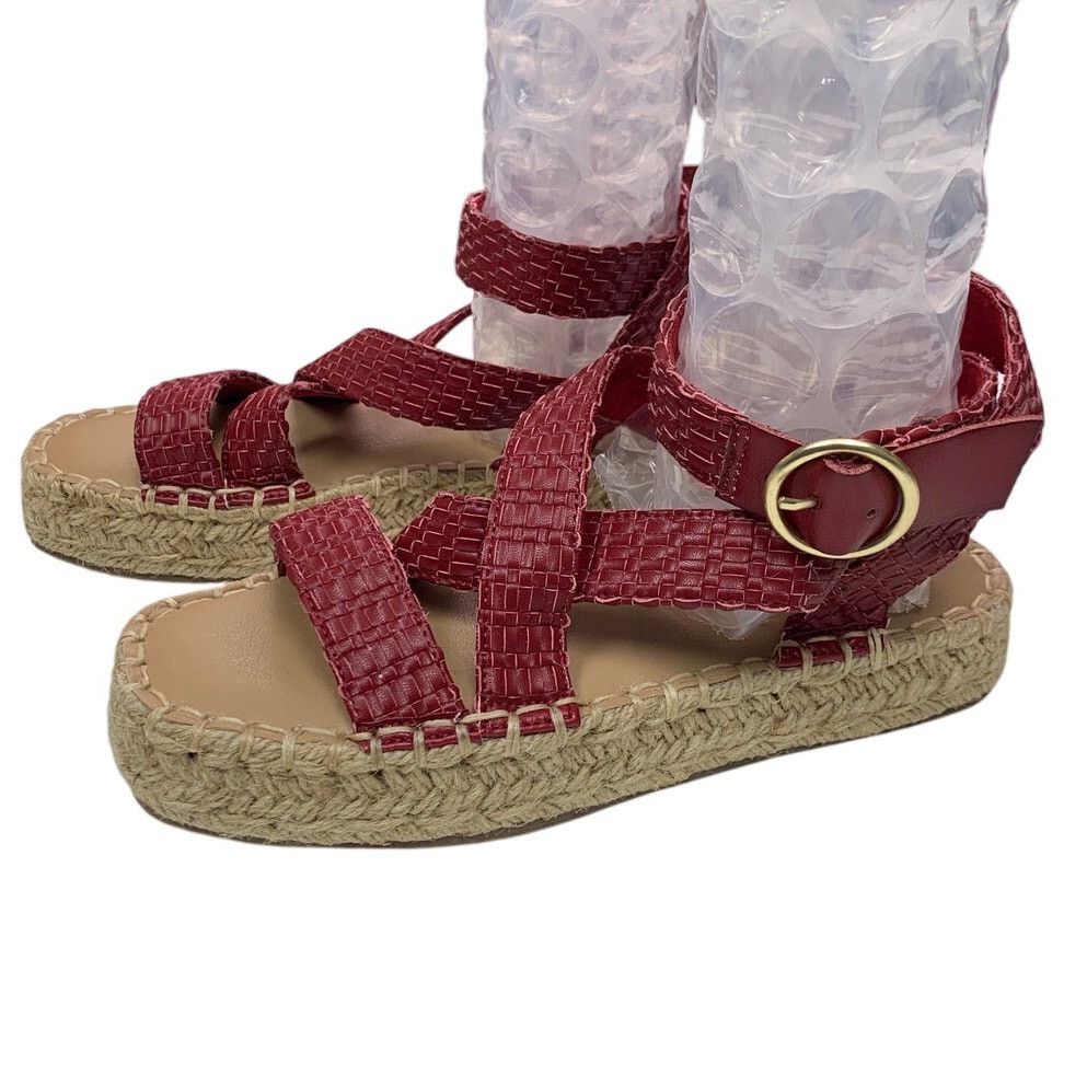 American Eagle Outfitters New AOE Womens Size 8 Espadrille Ankle Wrap Leather Sandals Size US 8 / IT 38 - 2 Thumbnail