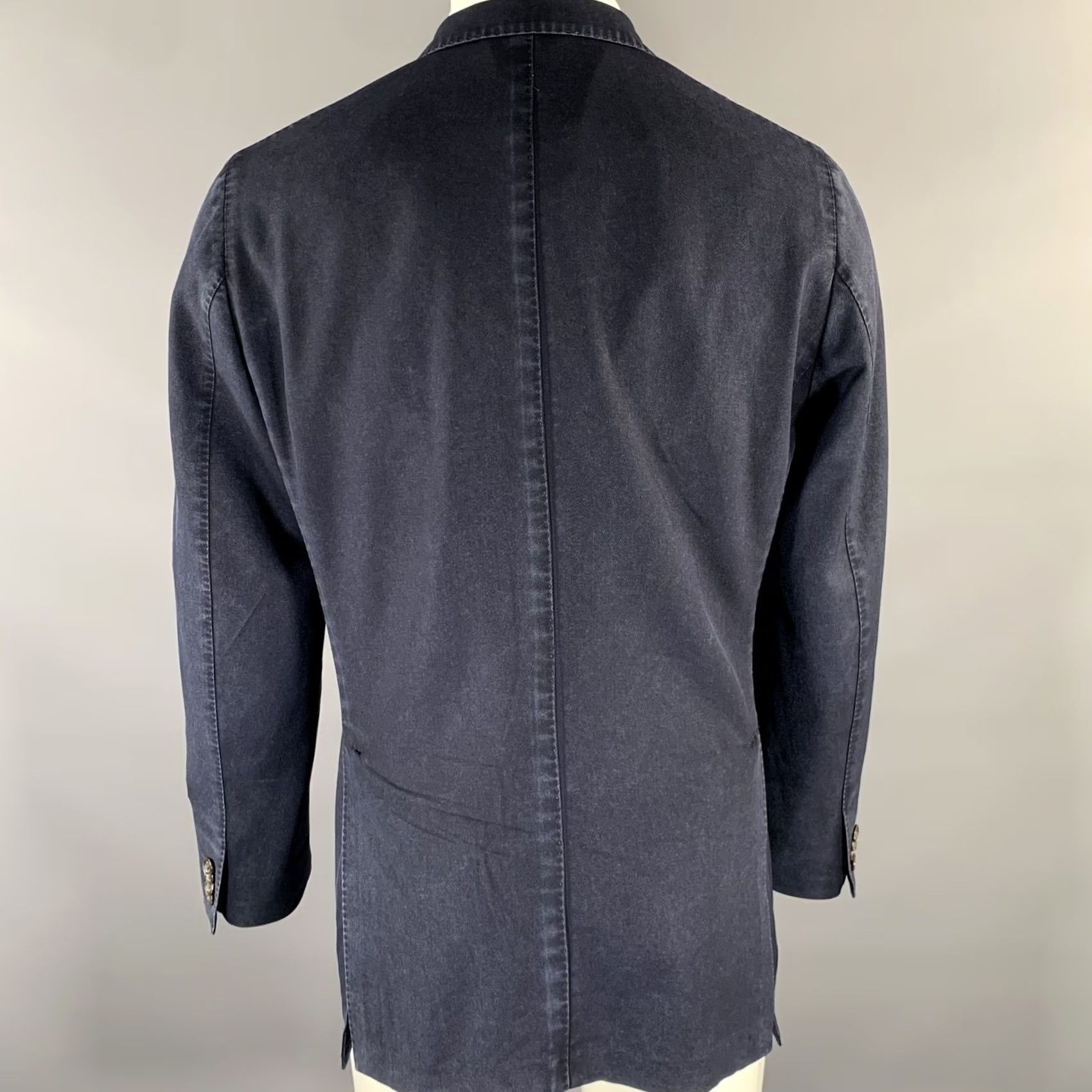 Boglioli BOGLIOLI Chest Size 40 Navy Wool Notch Lapel Sport Coat Size US XXS / EU 40 - 4 Thumbnail