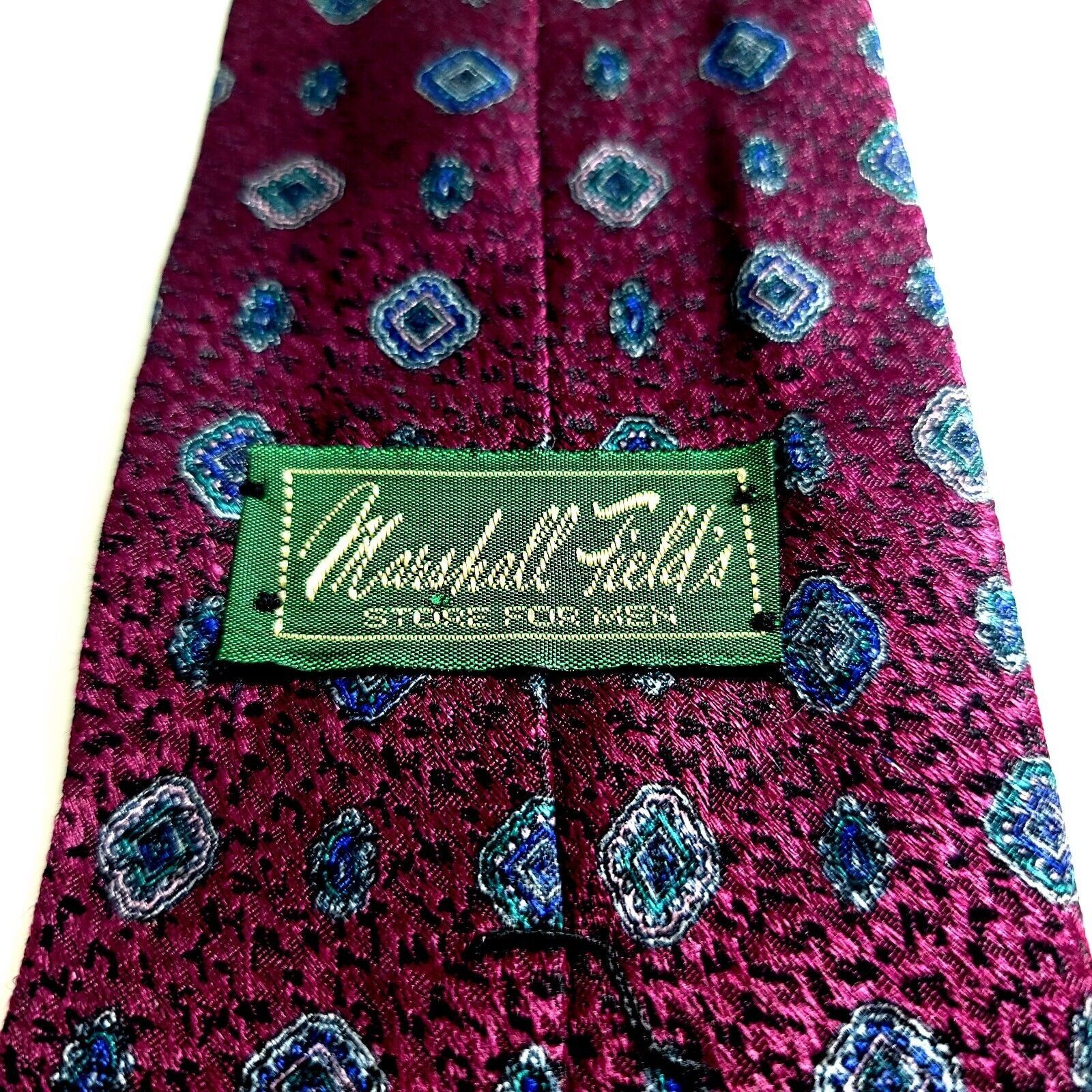 Designer Marshall Field's Purple Metallic Woven Blue Geometric Abstra Size ONE SIZE - 3 Thumbnail