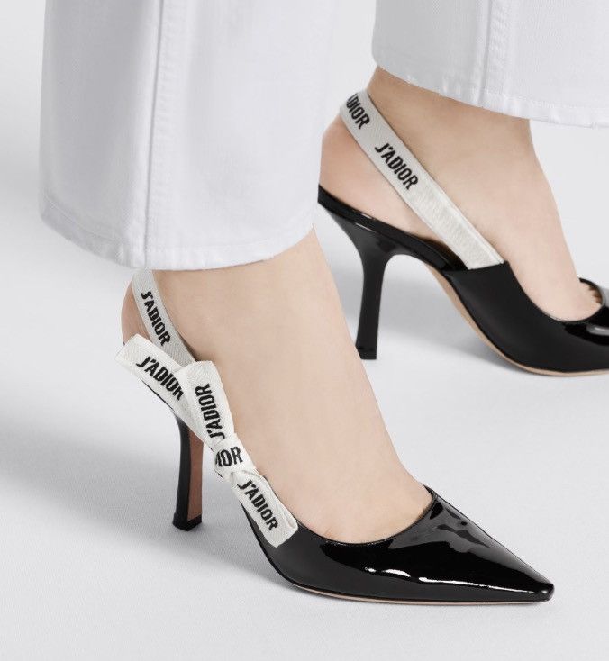 Dior Dior Black Patent Leather Slingback Pumps Size US 6 / IT 36 - 2 Thumbnail