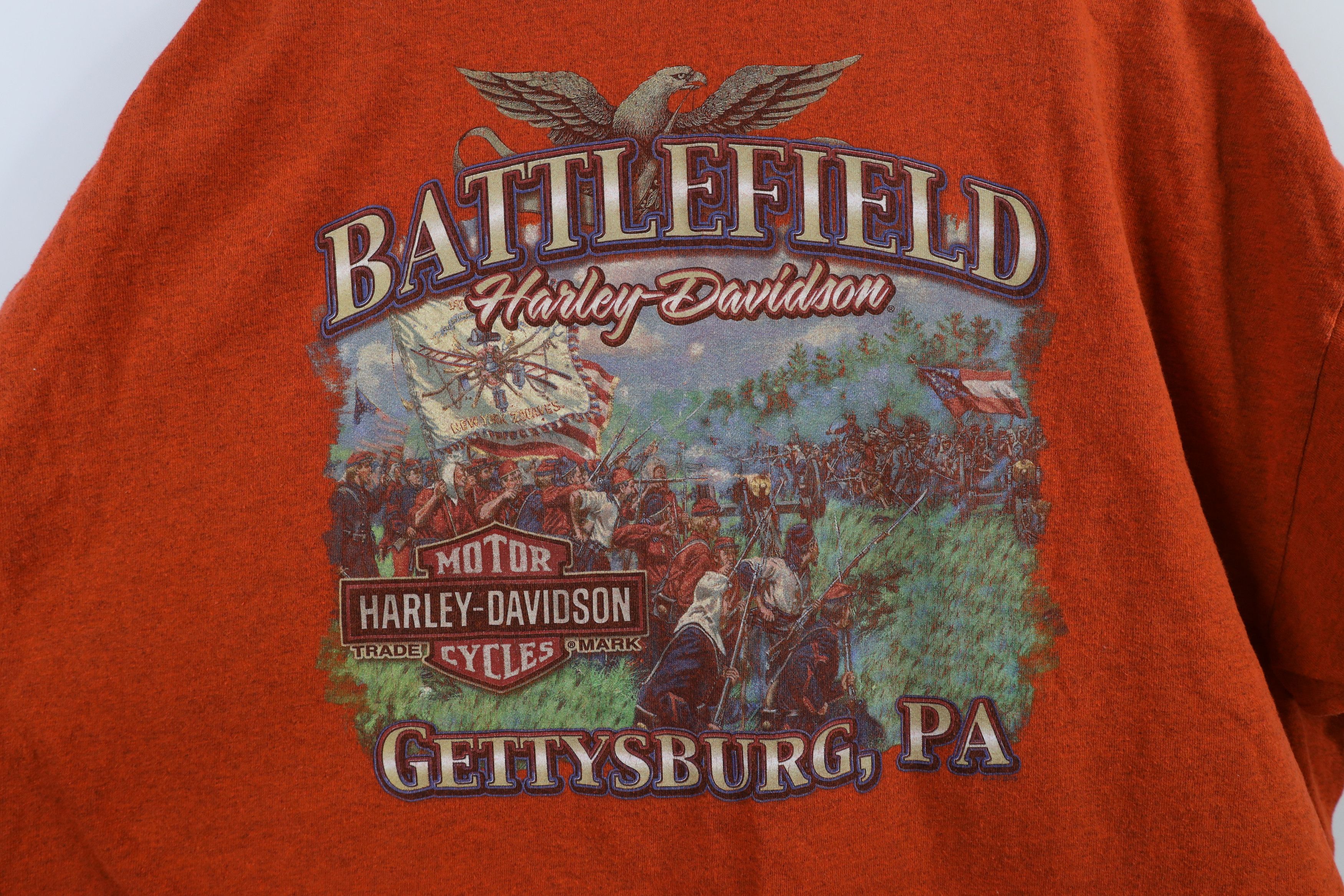 Harley Davidson × Vintage Vintage Y2K Harley Davidson Eagle Engine T-Shirt Orange Size US XXL / EU 58 / 5 - 8 Thumbnail