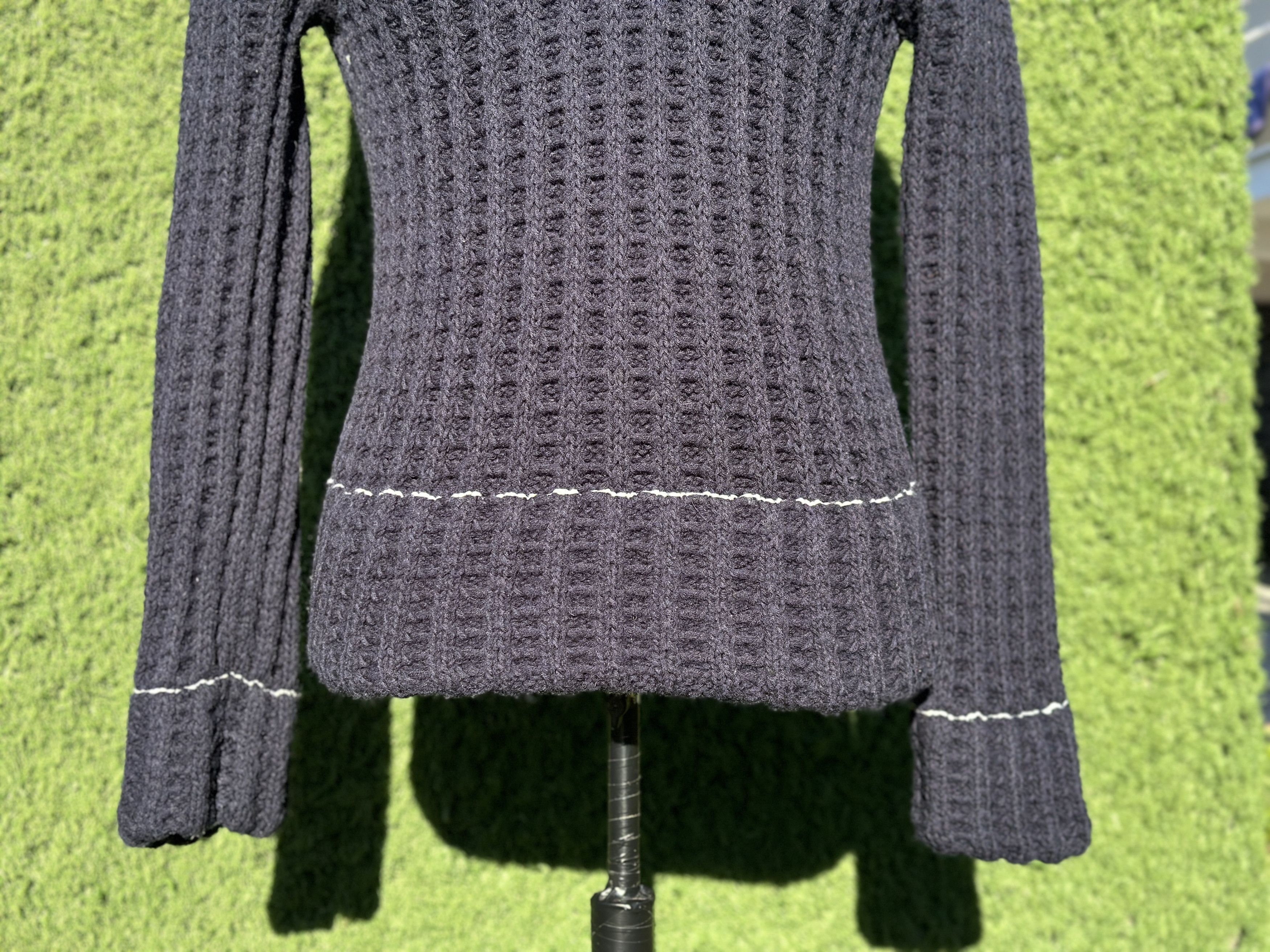 Maison Margiela Maison Martin Margiela Textured Knit Shawl Collar Size M Size US M / EU 48-50 / 2 - 2 Thumbnail