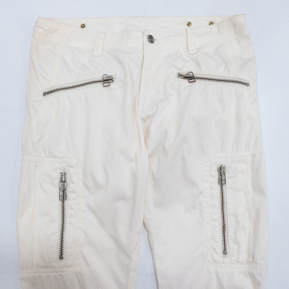 semanticdesign Semantic design straight leg multi zip cream white jeans Size US 32 / EU 48 - 3 Thumbnail