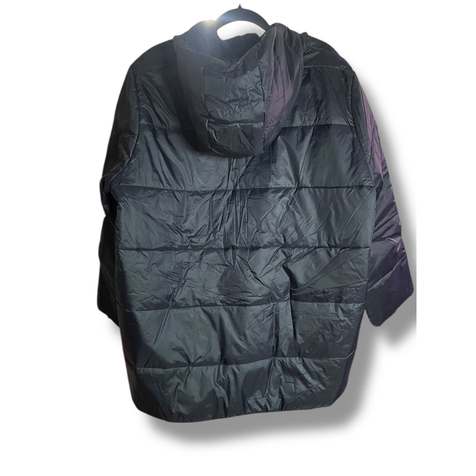 Eileen Fisher Black Puffer Hooded Coat Recycled Nylon