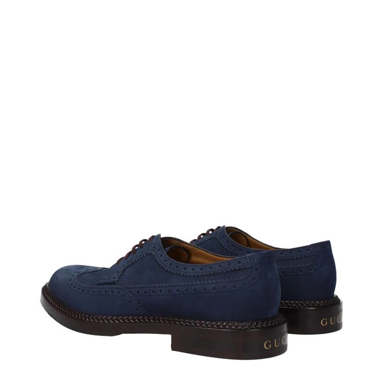 Gucci o1s1wg110125 Lace-Up Shoes with Brogue Details in Blue Size US 14 / EU 47 - 4 Thumbnail