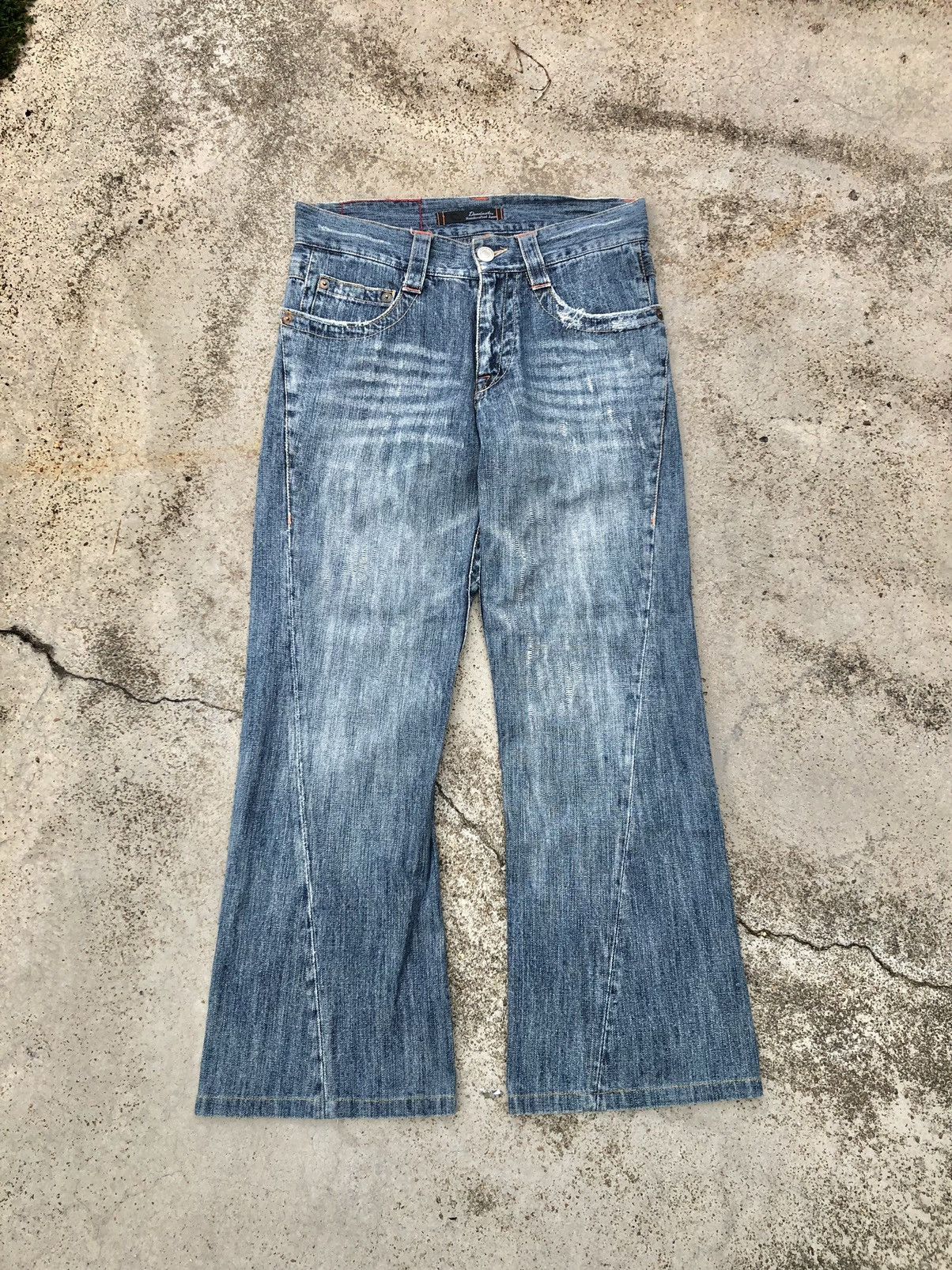Japanese Brand FLARED TWIST DENIM BY DOMINATE JEANS Size US 32 / EU 48 - 1 Thumbnail