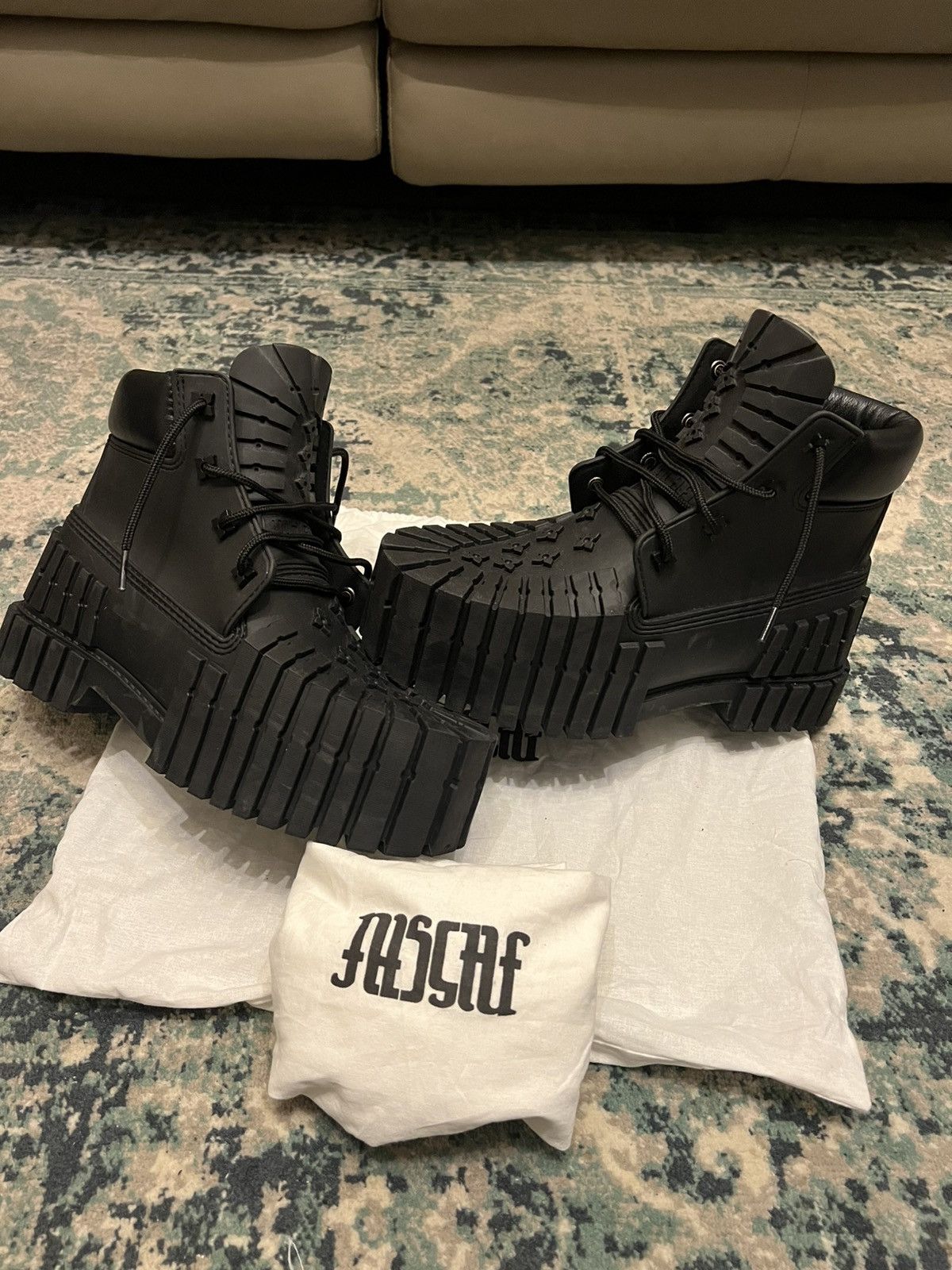 MSCHF 2X4 Boots Upside Down Boots Leather Upper Timbs