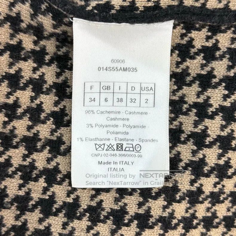 Dior Dior Brown checkered letter trim cashmere knitted sweater Size XXS / US 00 / IT 34 - 6 Thumbnail
