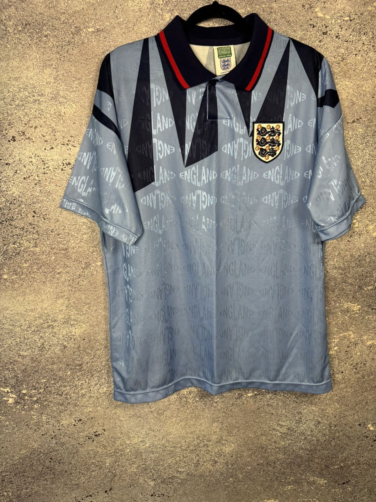 Vintage 90’s England National Team 1994 Score Draw Soccer Jersey Size US L / EU 52-54 / 3 - 4 Thumbnail