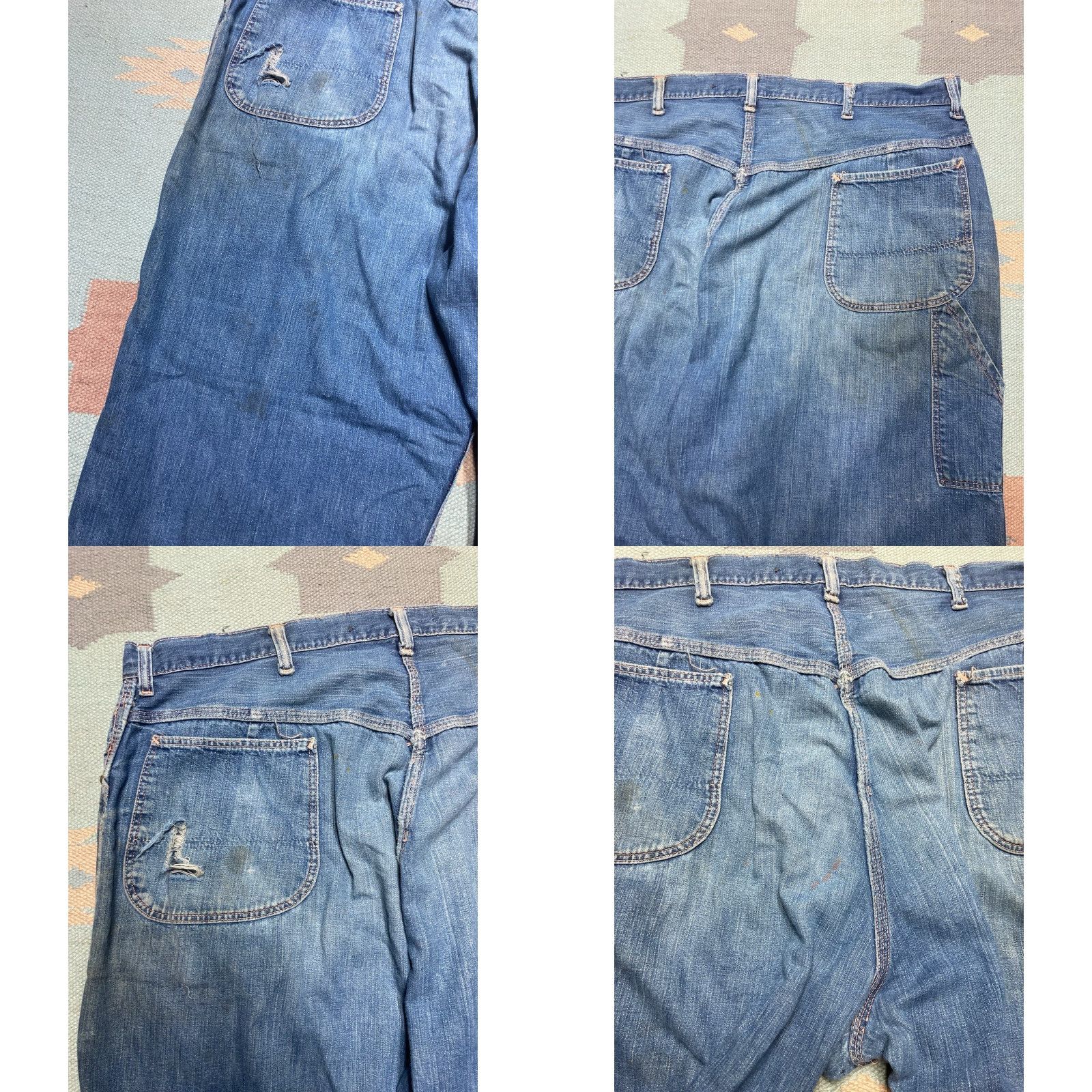 Vintage VINTAGE Big Mac Jeans Carpenter Denim Dark Wash 40x28 Mens Blue 1950s Workwear Size US 40 / EU 56 - 9 Thumbnail