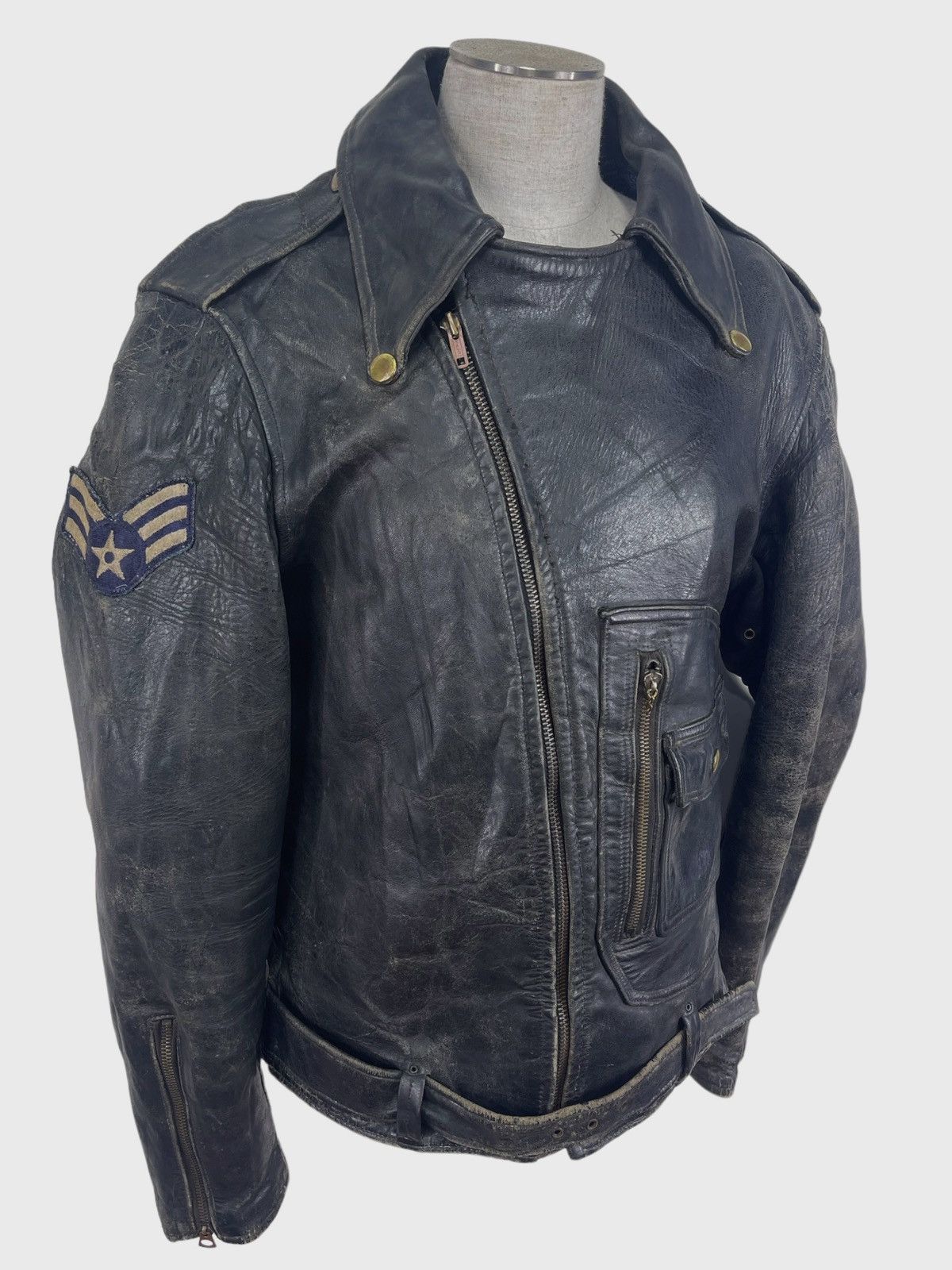 Sears 1950s Hercules Black Leather Biker Jacket Size US M / EU 48-50 / 2 - 1 Thumbnail