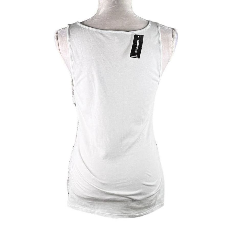 Express Express Womens Top Tank Blouse Crochet Gray Silver M New Size M / US 6-8 / IT 42-44 - 14 Thumbnail