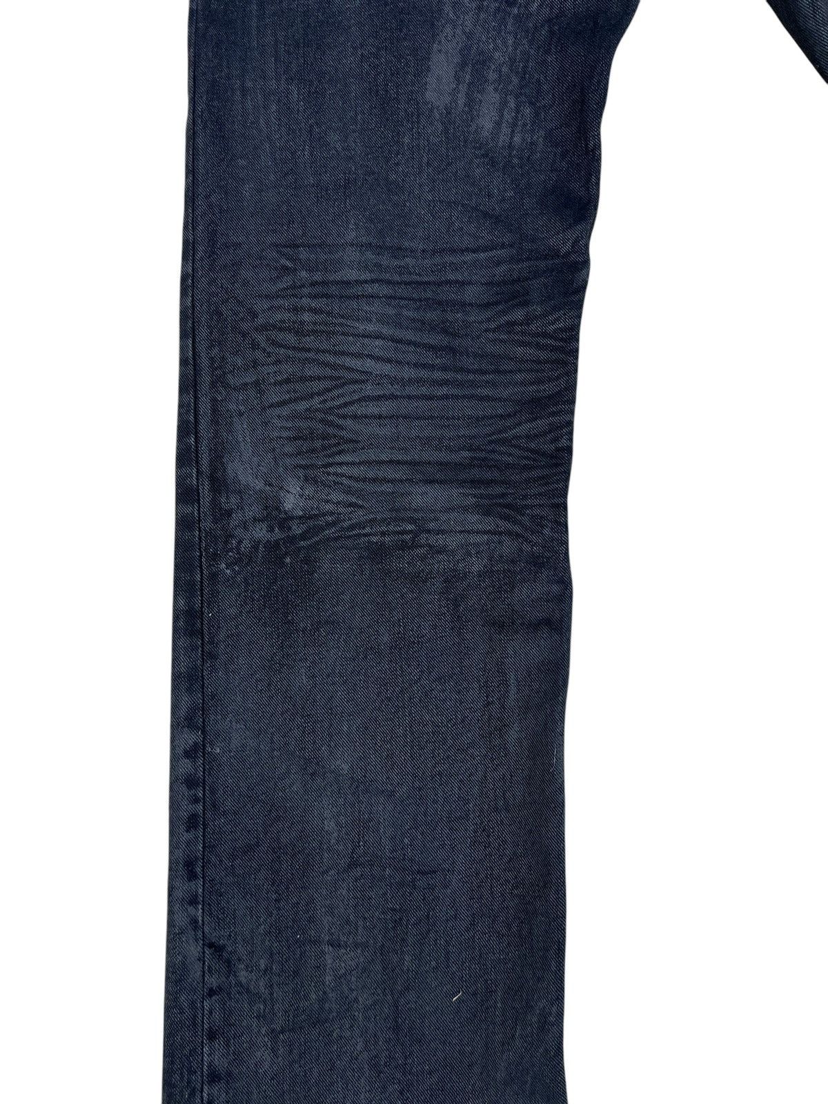 0 0000 Japan Black Coated Waxed Denim Released Hem Jeans Size US 31 - 13 Thumbnail