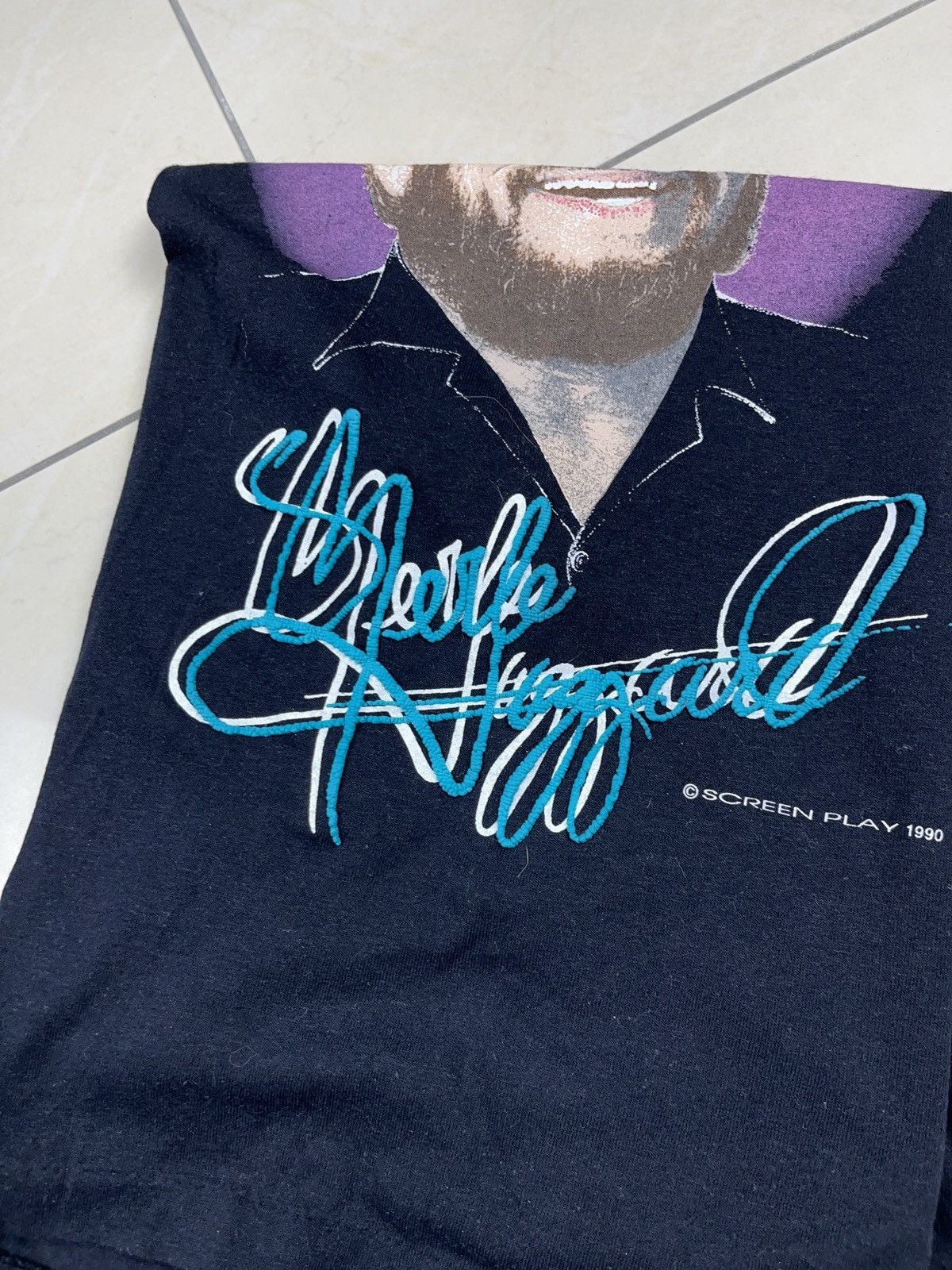 Band Tees × Vintage ➕ 1990 Merle Haggard rare vintage t-shirt country usa Size US L / EU 52-54 / 3 - 4 Thumbnail