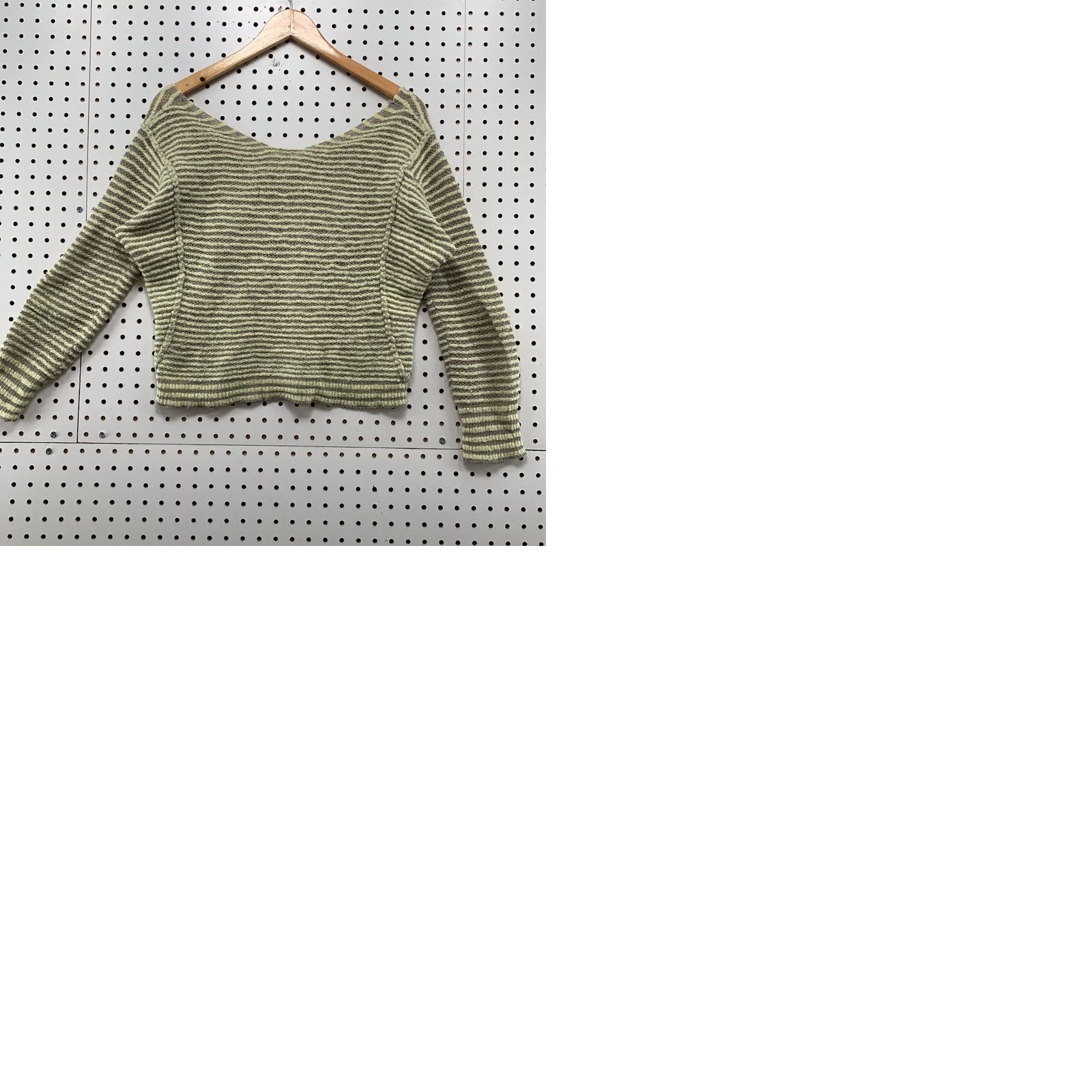Free People Free People Striped Sweater Womens XS Wool Linen Blend V Neck Beige 21.5" width Size XS / US 0-2 / IT 36-38 - 10 Thumbnail