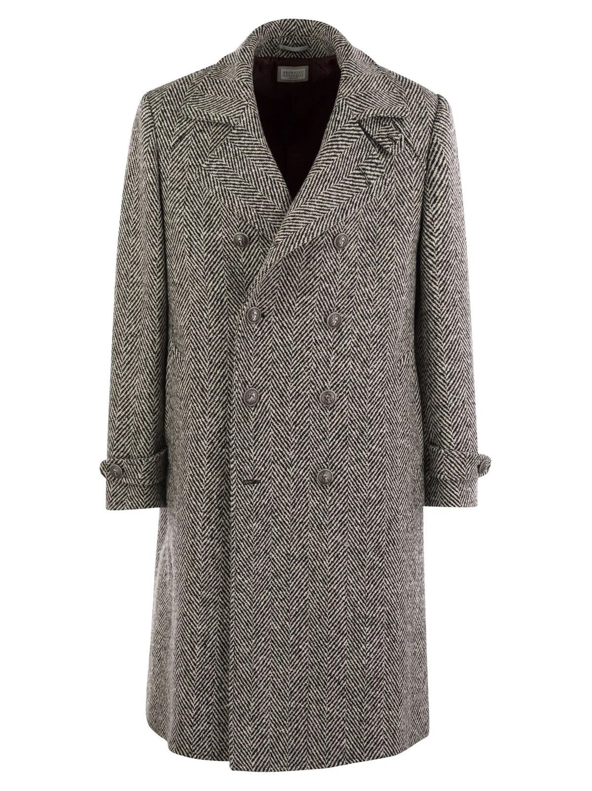 Brunello Cucinelli o1w1db10226 Pattern Double Breasted Coat in Multicolor Size US XL / EU 56 / 4 - 1 Thumbnail