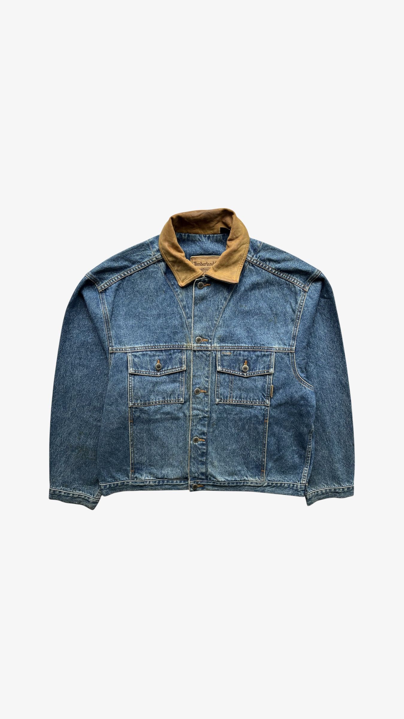 Timberland Vintage 90s Men's Timberland Denim Jacket Size US L / EU 52-54 / 3 - 1 Thumbnail