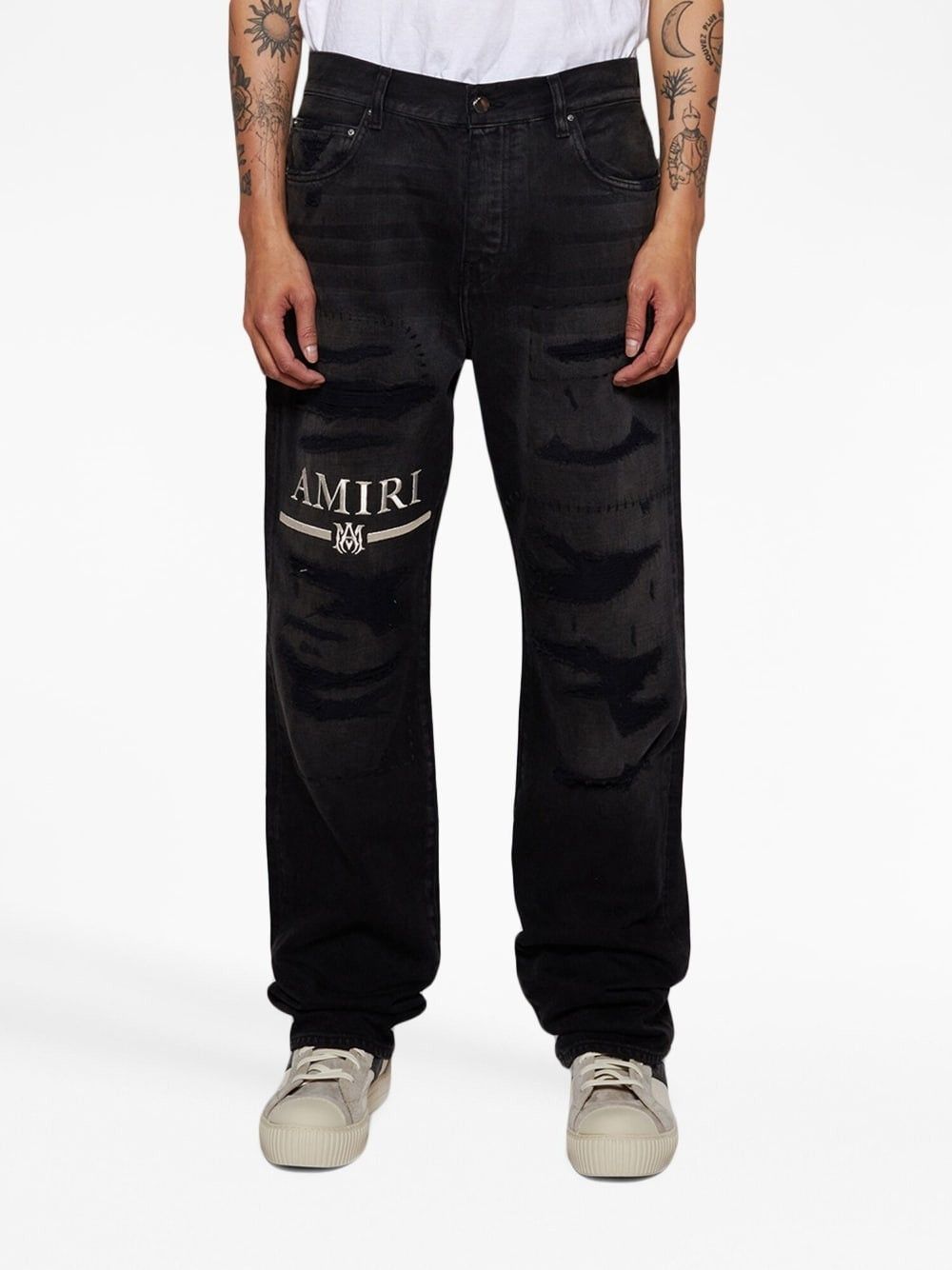 Amiri o1y0525 Logo Denim Pant in Black Size US 32 / EU 48 - 2 Thumbnail