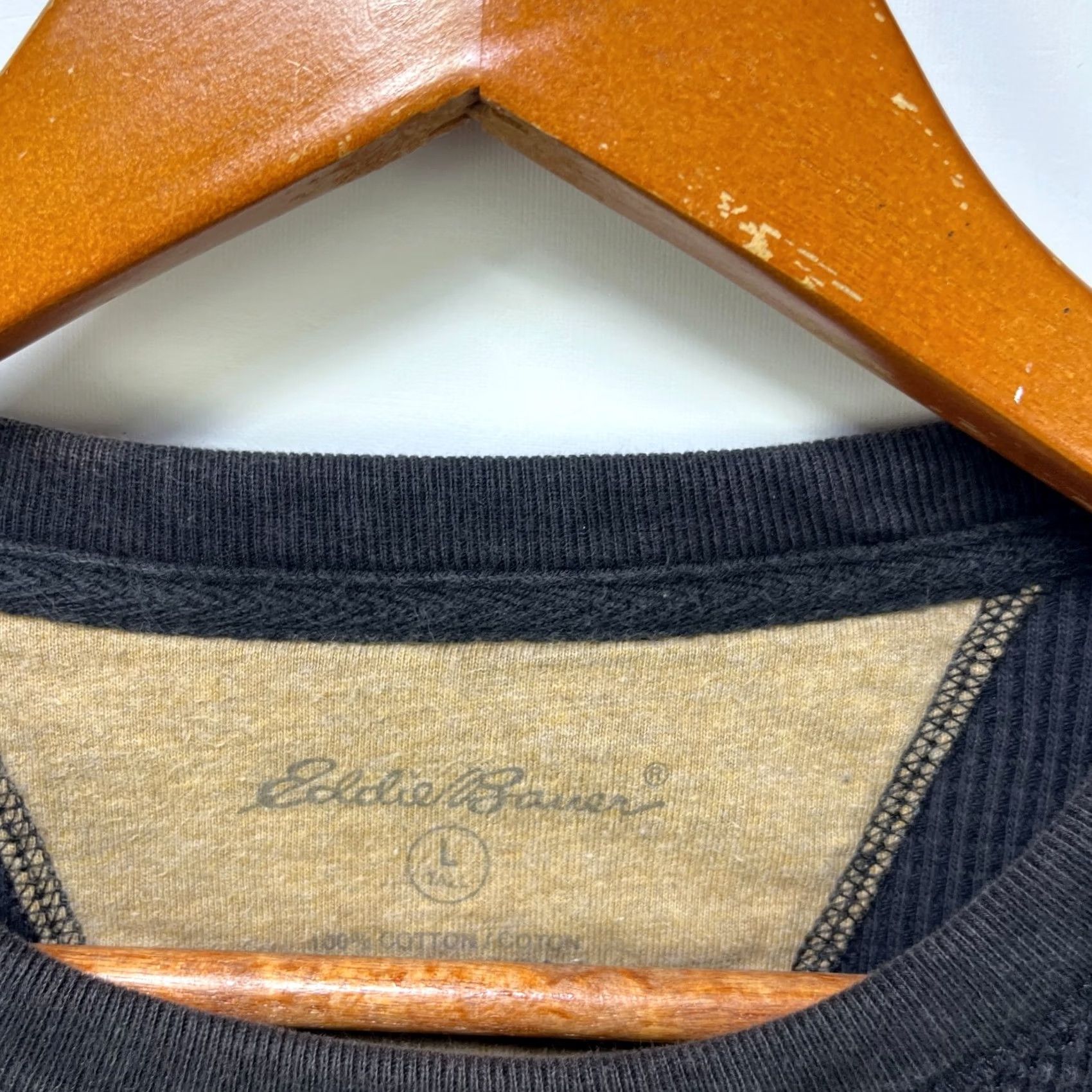 Eddie Bauer VINTAGE Eddie Bauer Thermal Shirt L Black 90s Knit Cotton Long Sleeve Crew Neck Shirt Mens Regular Size US L / EU 52-54 / 3 - 4 Thumbnail