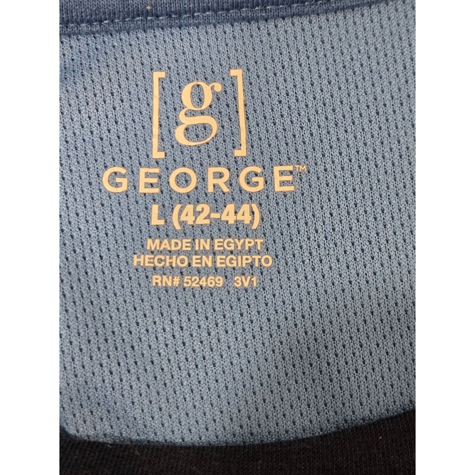 George George Blue Short Raglan Sleeves Men's Shirt Large Size US L / EU 52-54 / 3 - 3 Thumbnail