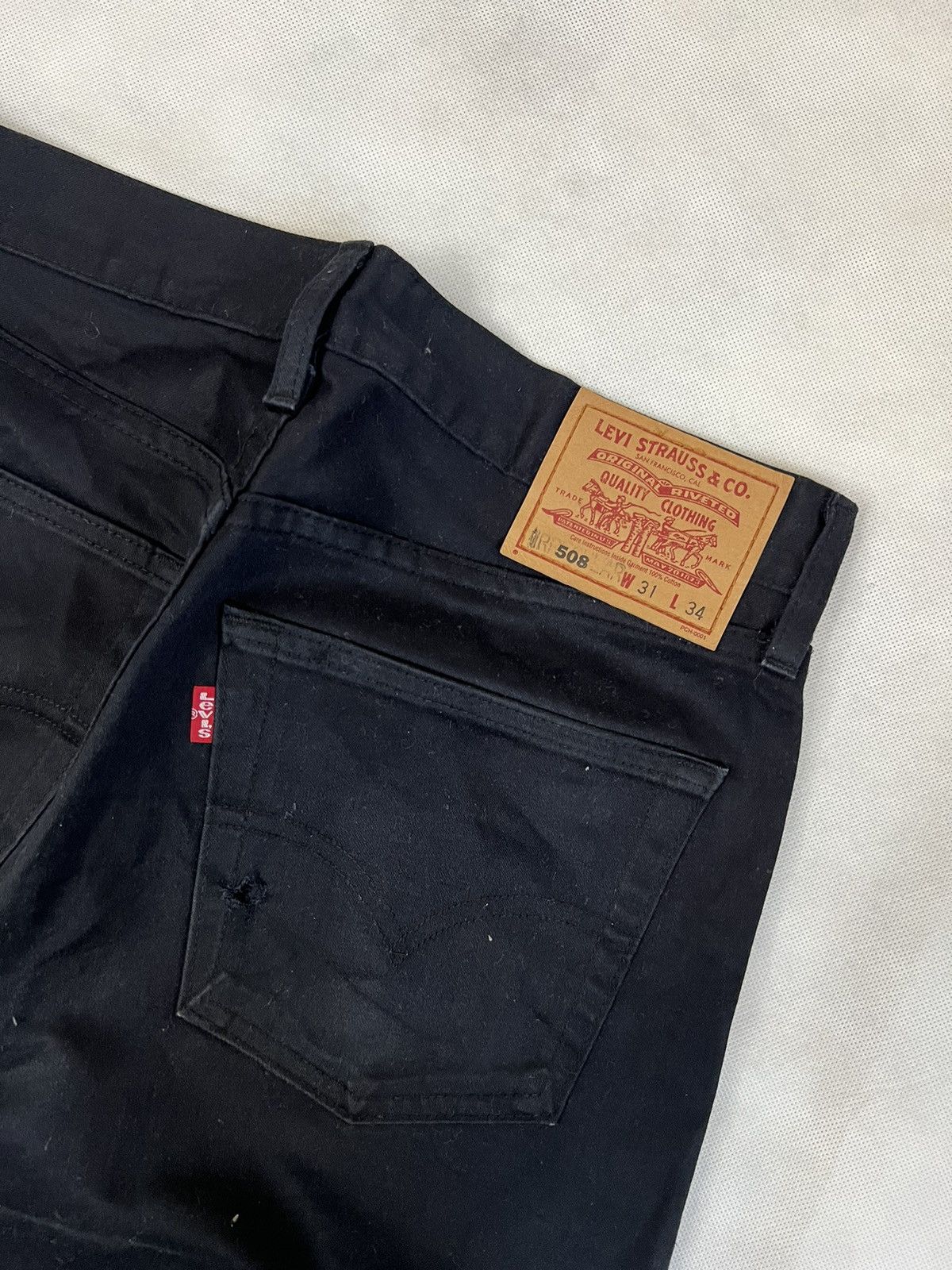 Levi's Vintage Clothing Vintage 90's Levis 508 Super Black Denim Size US 31 - 13 Thumbnail
