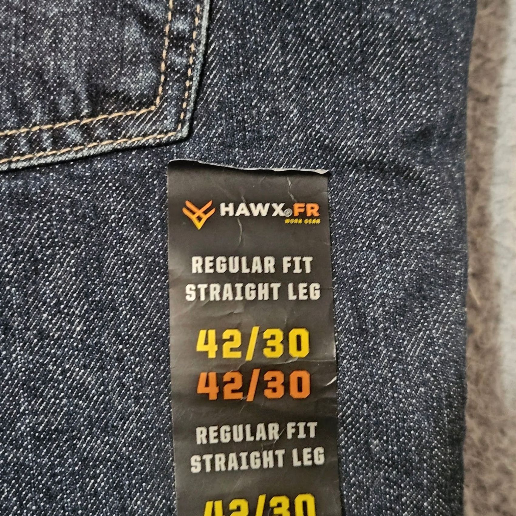 Vintage Hawx Men's Blue Jeans Straight Cut Regular Fit 42x30 Cat2 NFPA 2112 70e Size US 42 / EU 58 - 6 Thumbnail