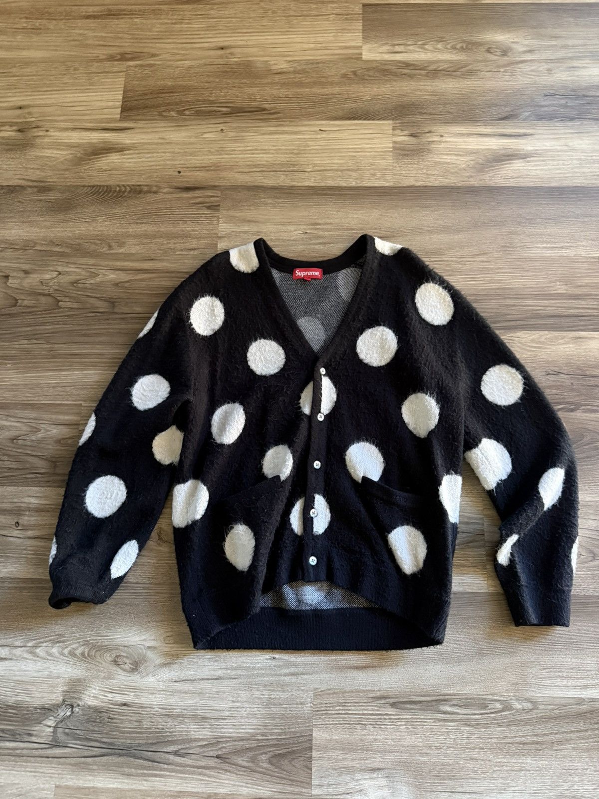 Supreme Brushed Polka Dot Cardigan | Grailed