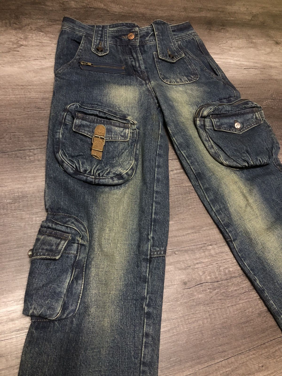 Japanese Brand × Le Grande Bleu (L.G.B.) Q Zhi Yi Zu Cargo Jeans Multi Pocket Size 28" / US 6 / IT 42 - 3 Thumbnail