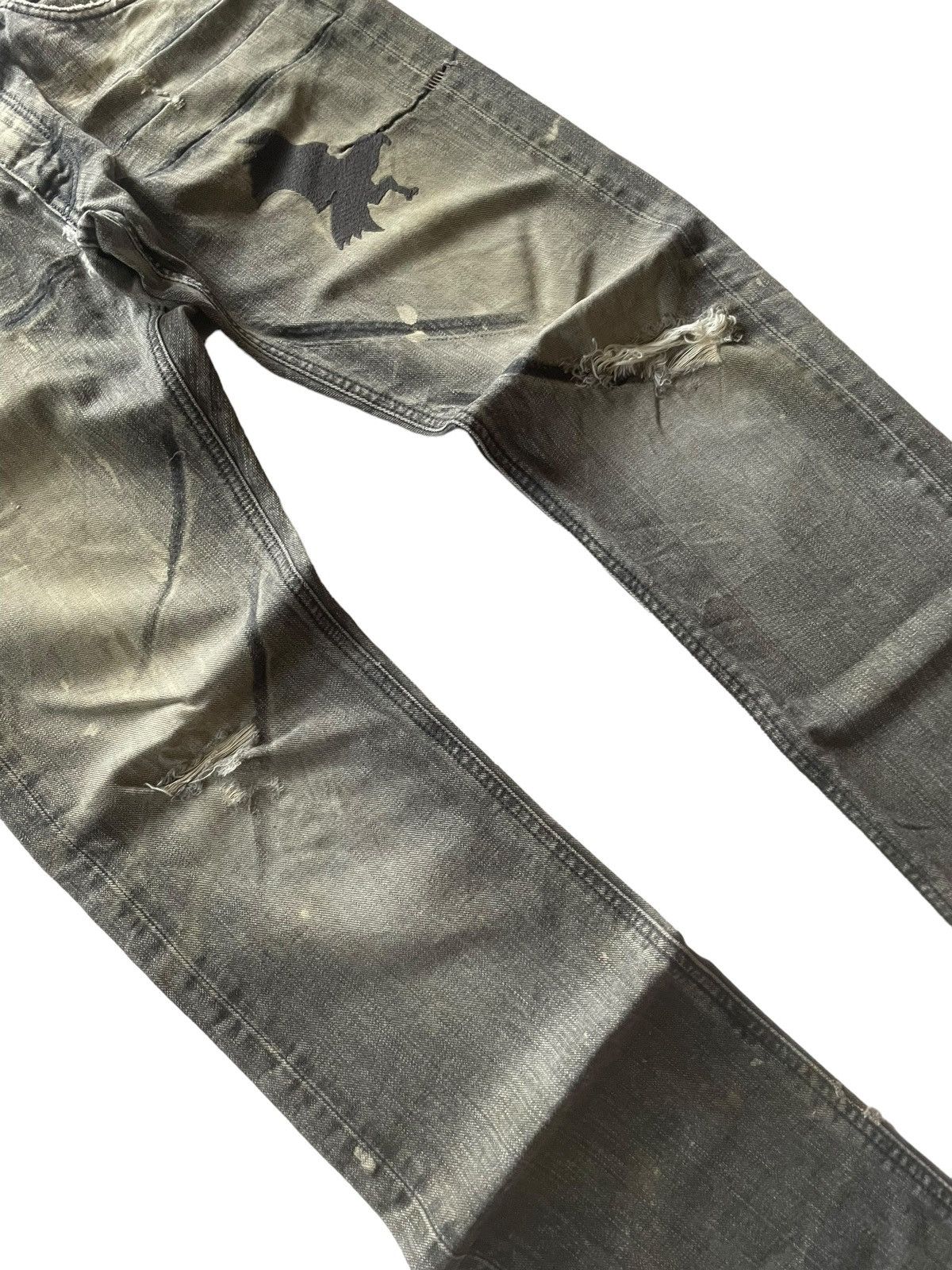Hysteric Glamour × In The Attic × Lee Vintage Lee Japan Mud Claw Mark Distressed Denim Pants Size US 30 / EU 46 - 7 Thumbnail