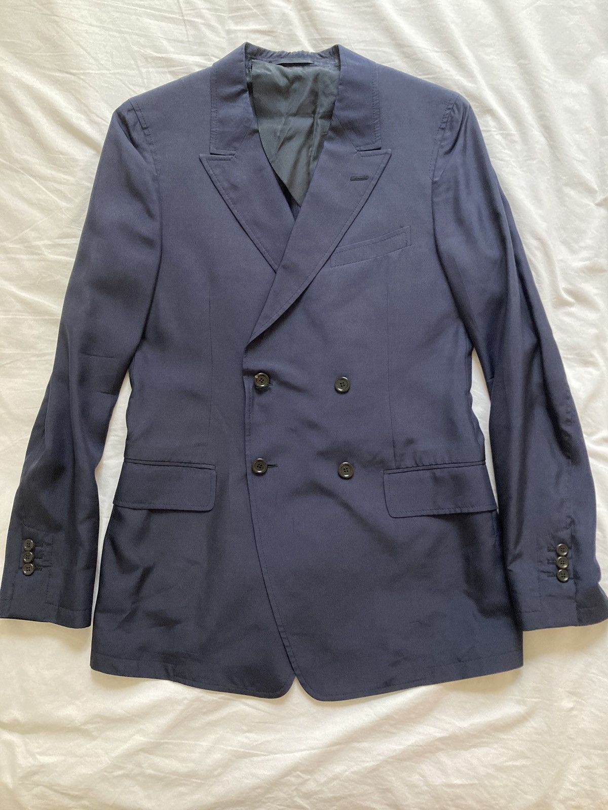 Saint Laurent Paris Runway DB Silk Jacket 48 Size 38R - 2 Thumbnail