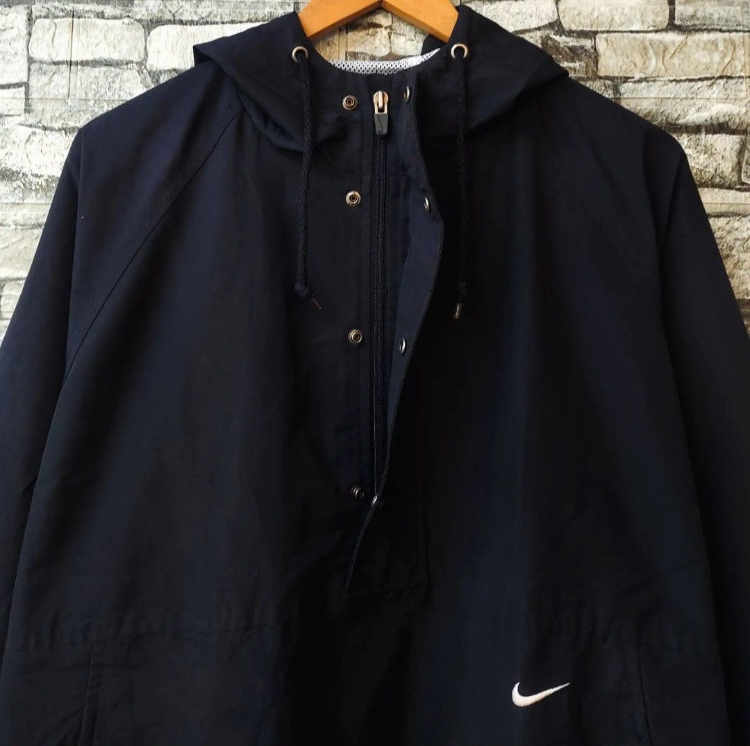 Nike Vintage 90s NIKE Mini Swoosh Half Zip Hooded Jacket Size US L / EU 52-54 / 3 - 4 Thumbnail