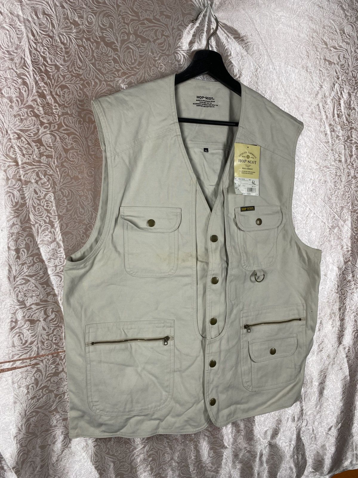 Japanese Brand HOP-SCOT Multi Pocket Utility Vest 4L Beige Fishing Tactical Size US XXL / EU 58 / 5 - 5 Thumbnail