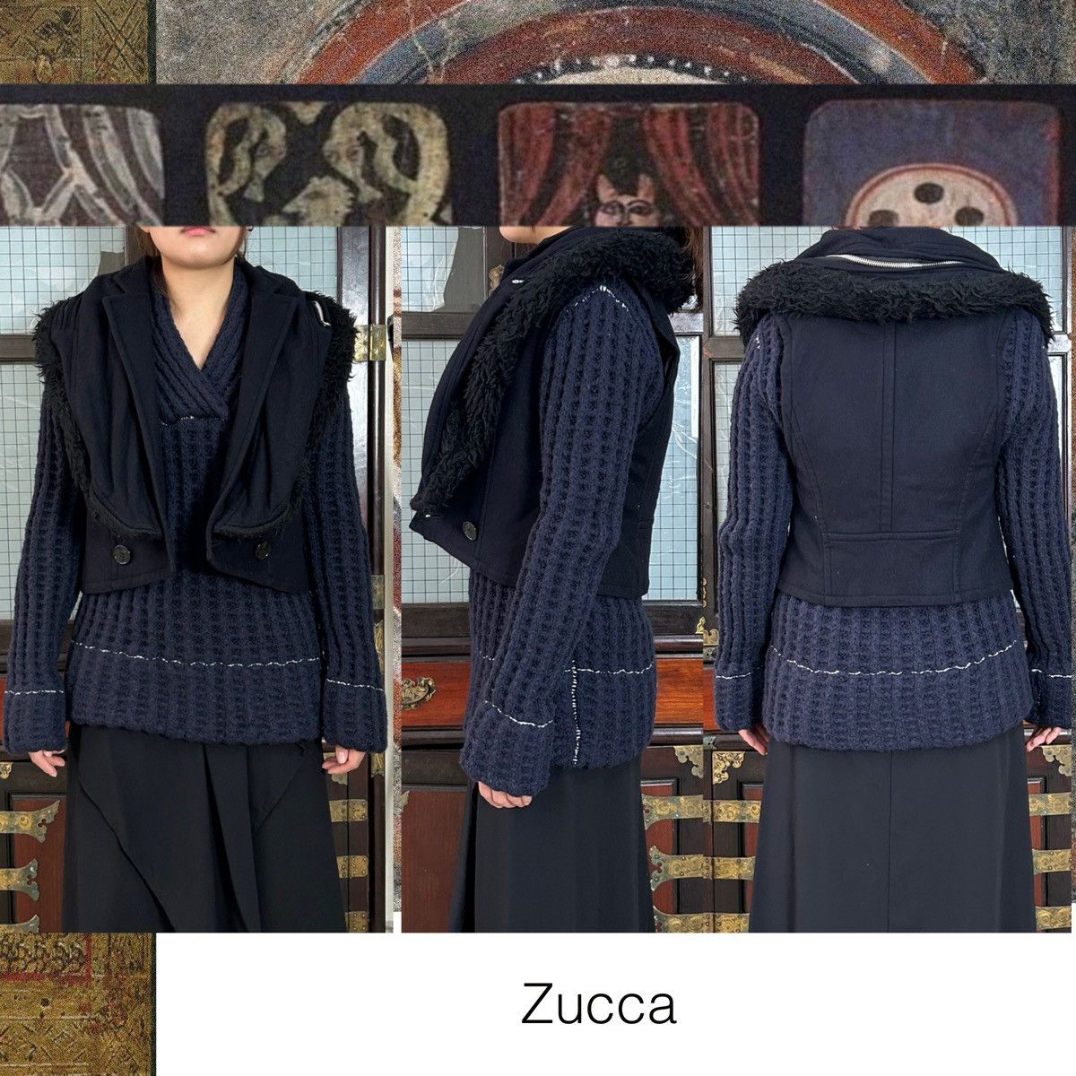 CABANE de ZUCCa × Zucca ZUCCA fur hooded vest Size M / US 6-8 / IT 42-44 - 1 Thumbnail
