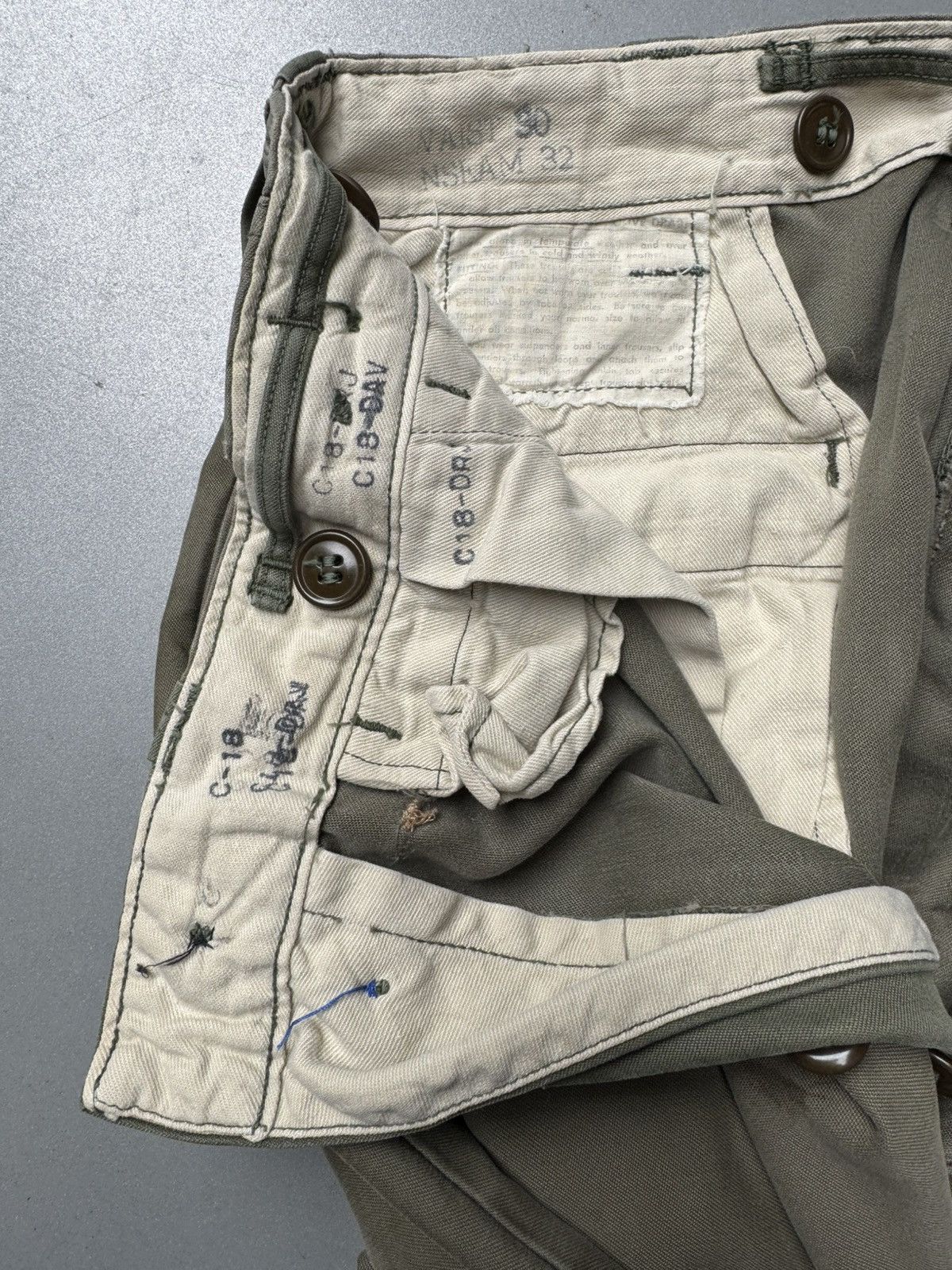 Vintage Vintage 32 U.S. Army Twill Trousers — Faded OG-107 Green Size US 30 / EU 46 - 6 Thumbnail