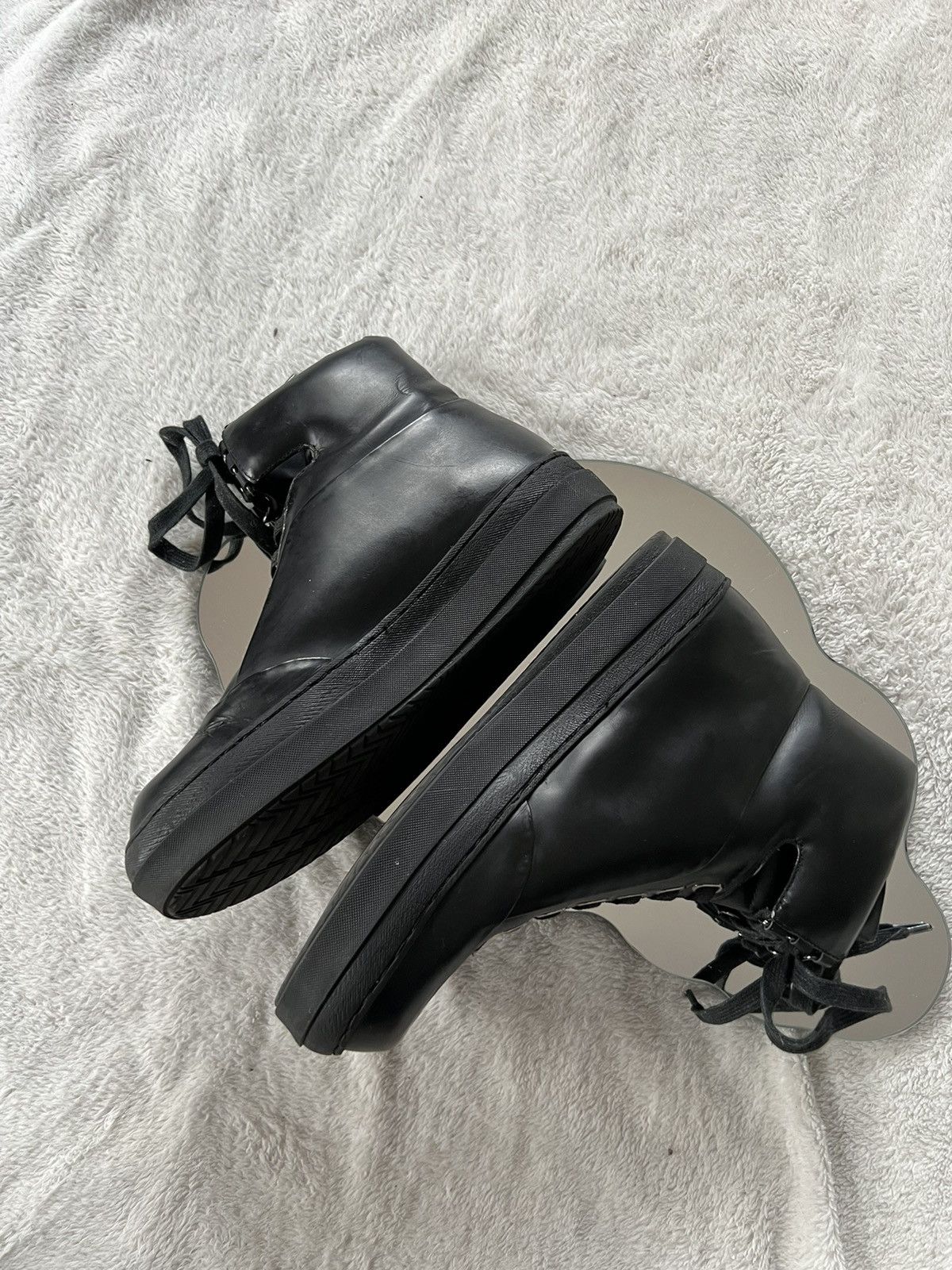 Jil Sander Jil Sander black leather hi tops boots winter autumn 37 Size US 6 / IT 36 - 3 Thumbnail