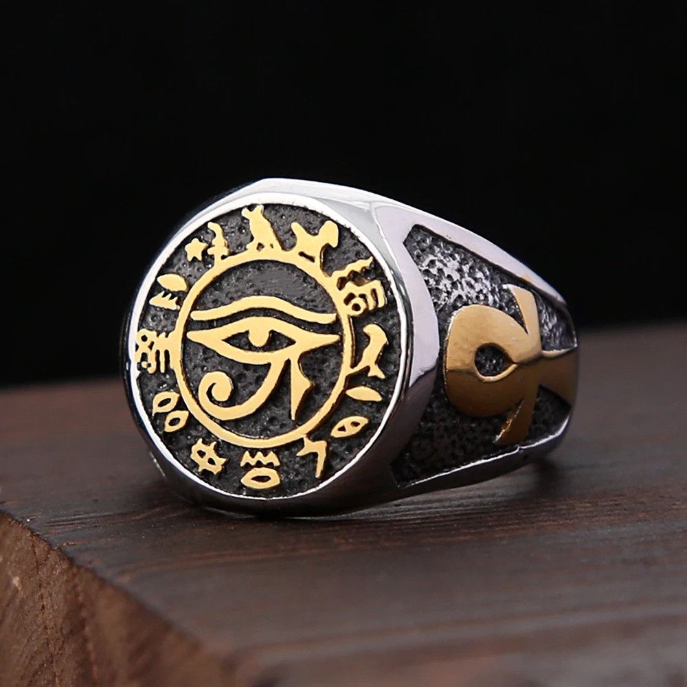 Vintage Vintage Egyptian Eye of Horus Ring Size ONE SIZE - 1 Thumbnail