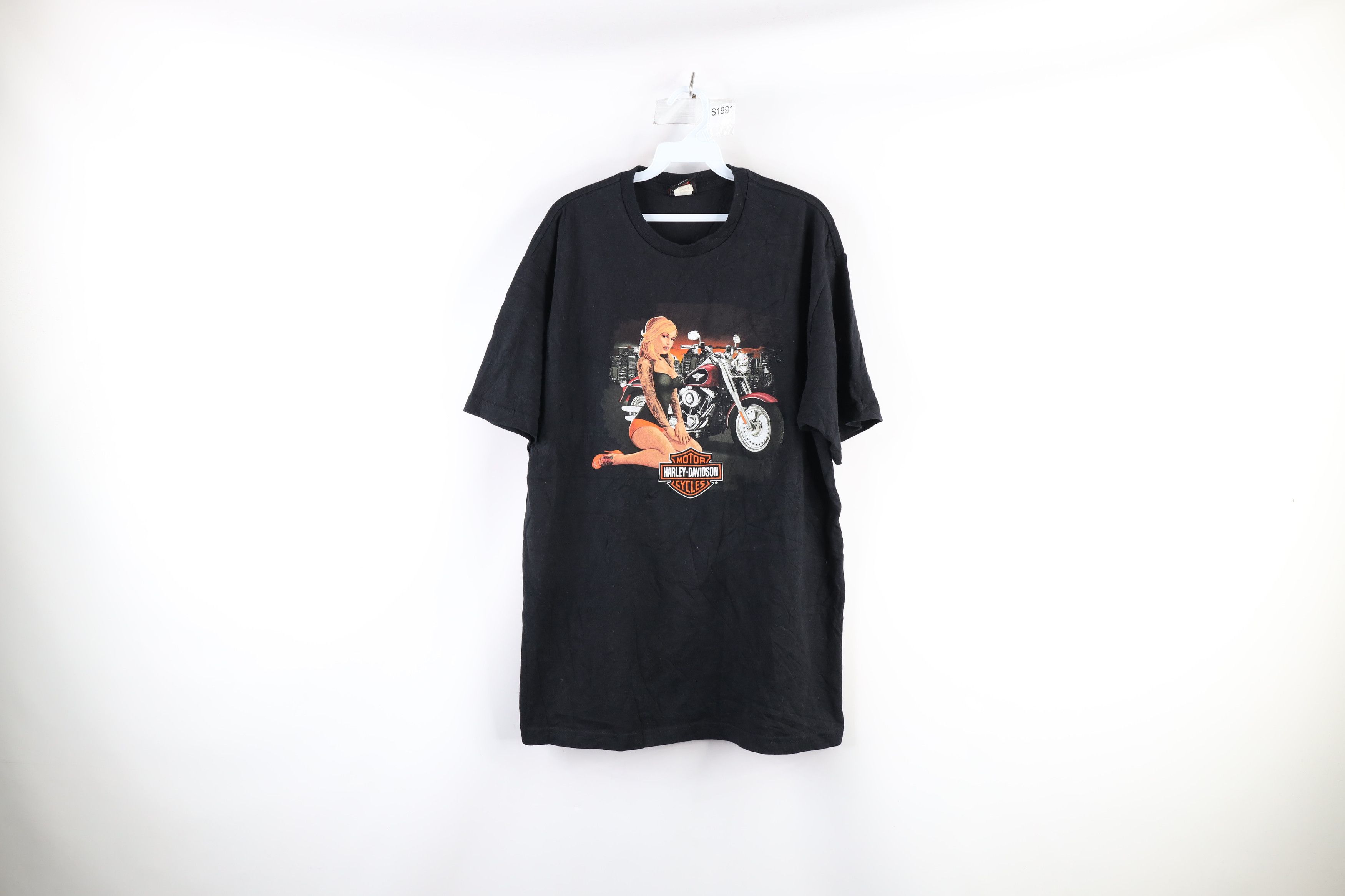 Harley-Davidson Ringer T-Shirt, Made in USA, Women's Size XL cotton gray type Vintage Second Hand main image 1