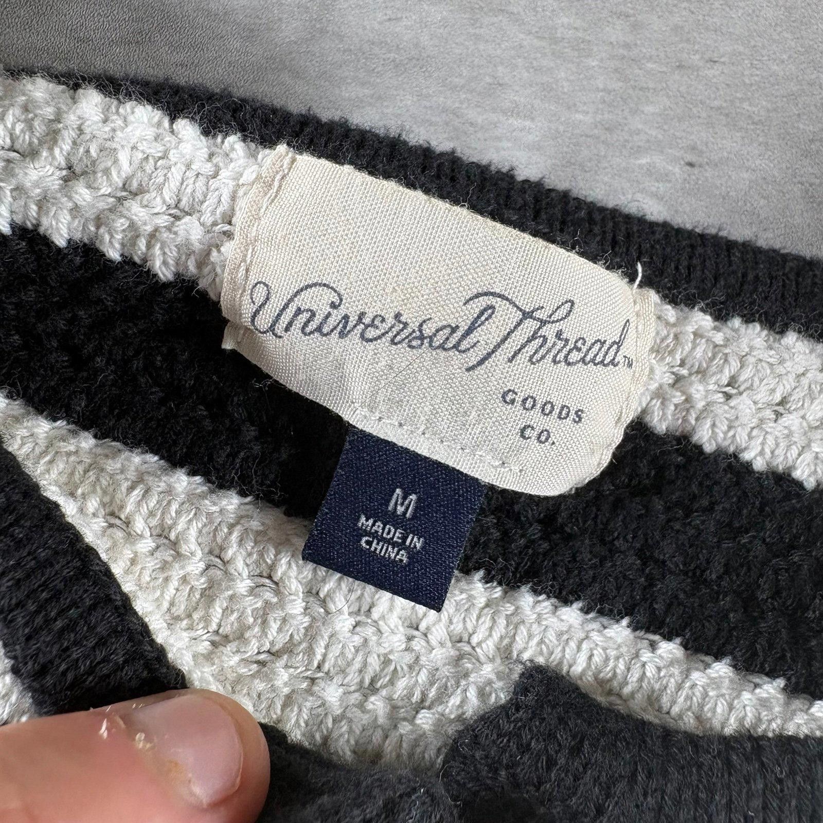 Other Universal Thread Black & White Striped Cardigan Size M / US 6-8 / IT 42-44 - 3 Thumbnail