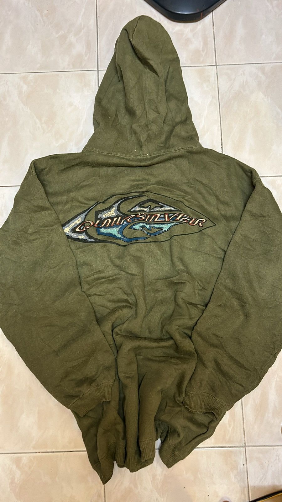 VTG HOODIE QUIKSILVER PRINT BACK HIT