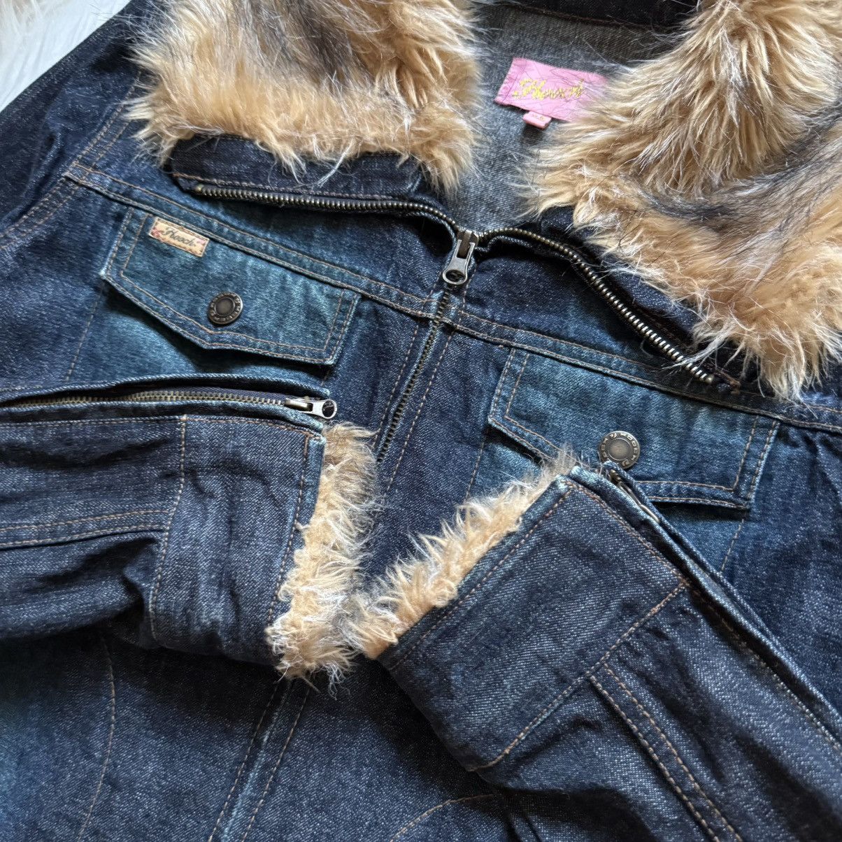 If Six Was Nine 📌 Vintage Hooch If Six Was Nine Style Denim Fur Jacket Size US M / EU 48-50 / 2 - 9 Thumbnail