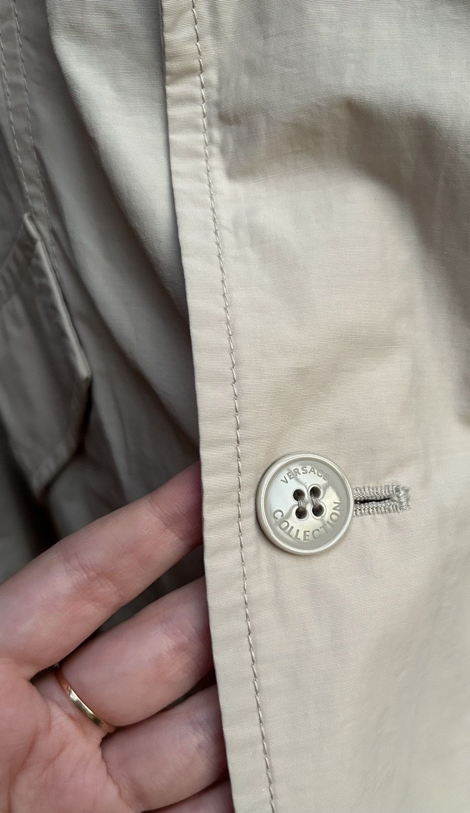 Versace × Vintage Versace Collection Beige 2 Button Sport Coat Size 50L - 10 Thumbnail