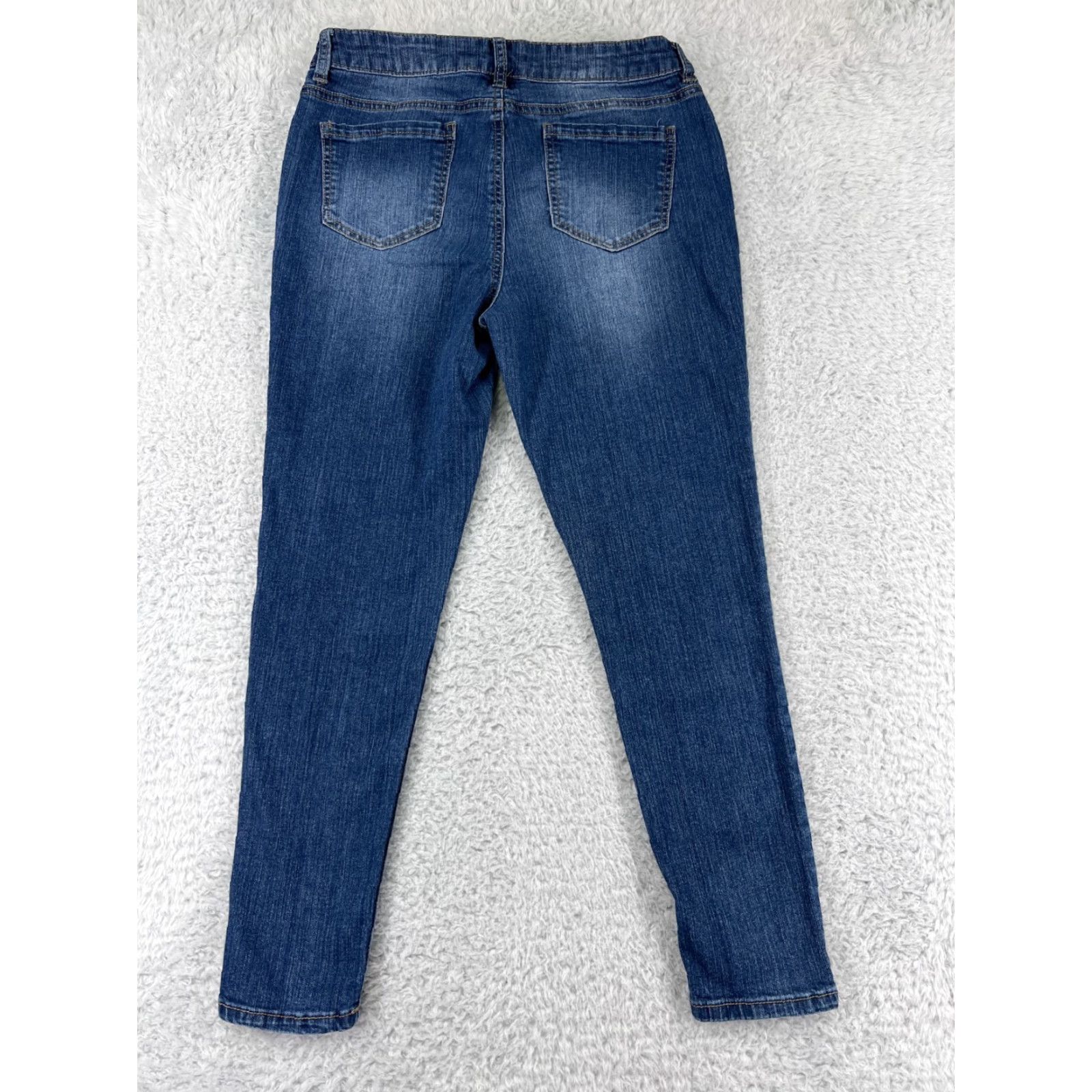 Vintage Blue Spice Jeans Womens Blue Denim Medium Wash 28x25 Slim Tapered Leg 9 Girls? Size 30" / US 8 / IT 44 - 2 Thumbnail