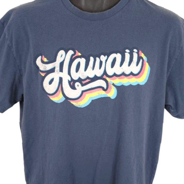 Vintage 88 Tees Hawaii T Shirt Mens Large Blue Gray Surfer Hawaiian Travel Destination Tee Mens T-Shirt Hawaii Surf Destination Size US L / EU 52-54 / 3 - 2 Thumbnail
