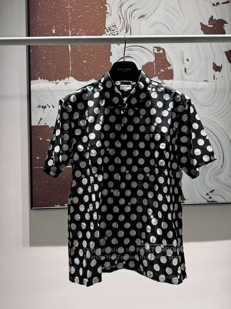 Saint Laurent Paris Saint Laurent Paris size 40 Poster Style Polka Dot Shirt S Size M / US 6-8 / IT 42-44 - 1 Thumbnail