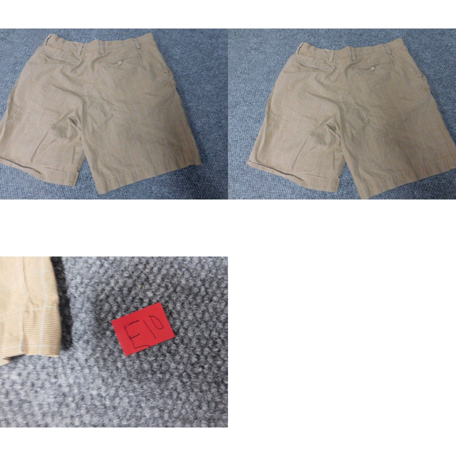 Banana Republic Banana Republic Mens Shorts 32 Beige Plaid Chino Flat Front Knit Cotton Regular Waist 32 Casual Mens Size US 32 / EU 48 - 8 Thumbnail