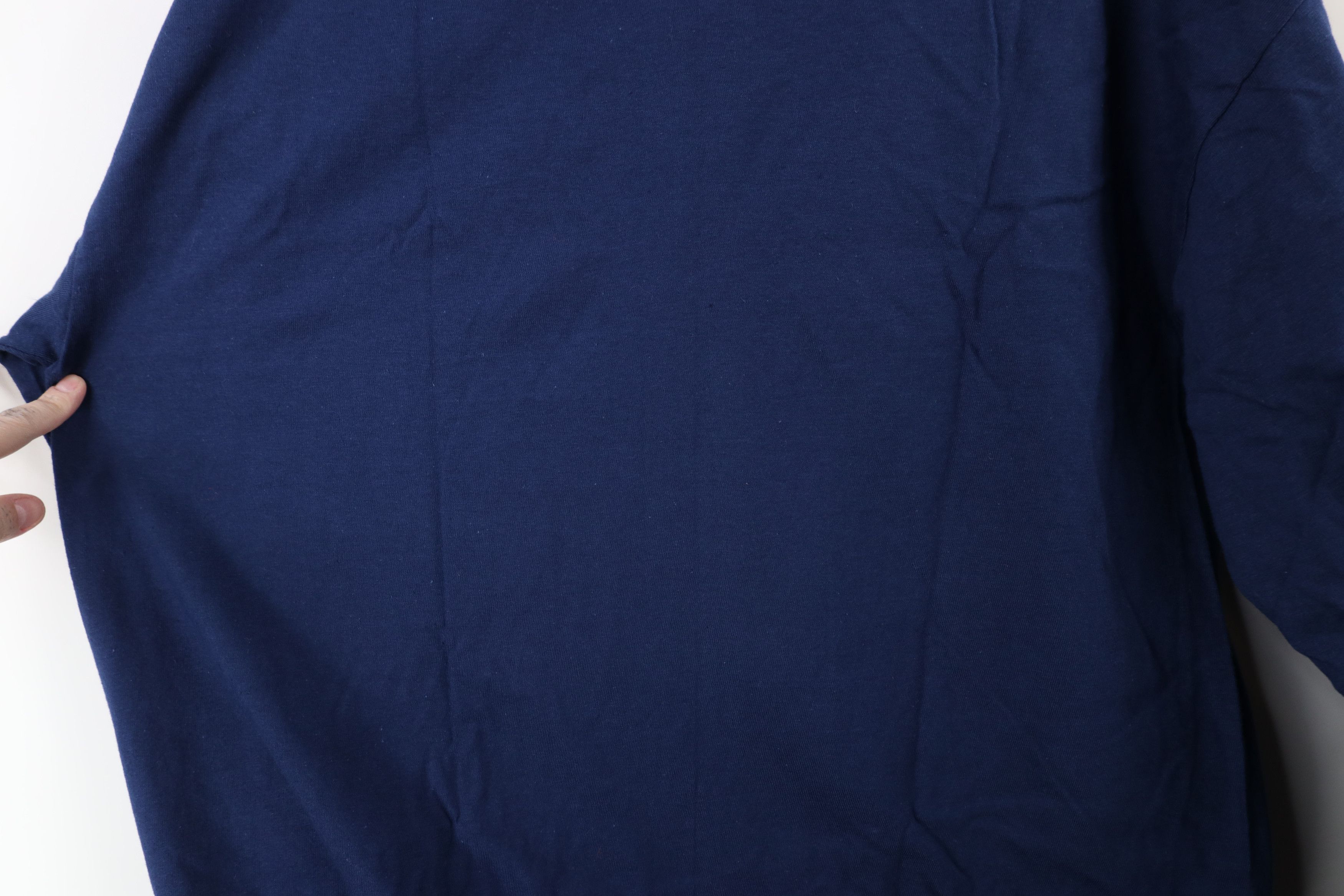 Hanes × Vintage Vintage 90s Hanes Beefy Cotton Long Sleeve T-Shirt Navy Blue Size US XL / EU 56 / 4 - 7 Thumbnail