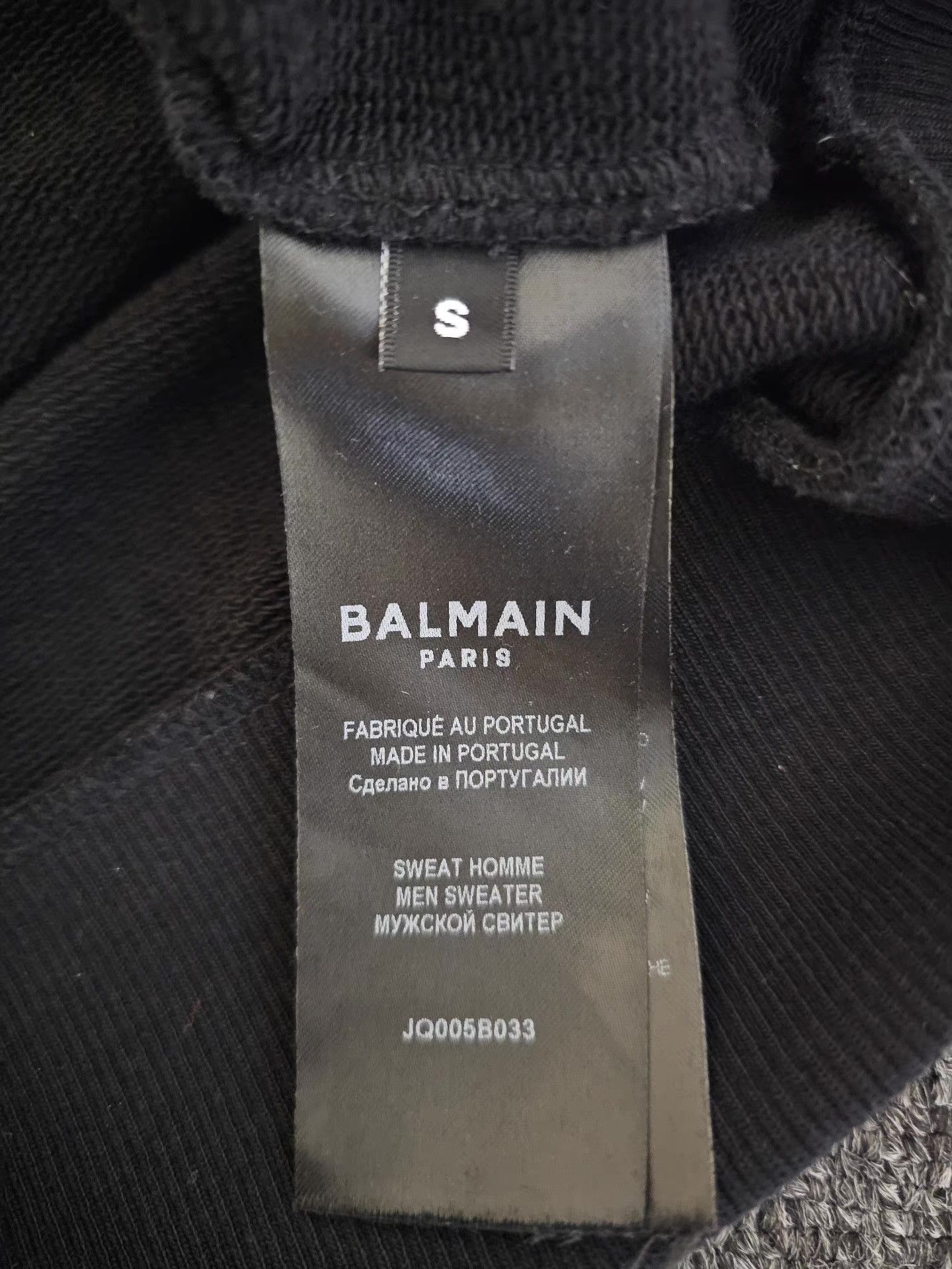 Balmain Balmain Men's Black Sweatshirt Q4 Size US S / EU 44-46 / 1 - 5 Thumbnail